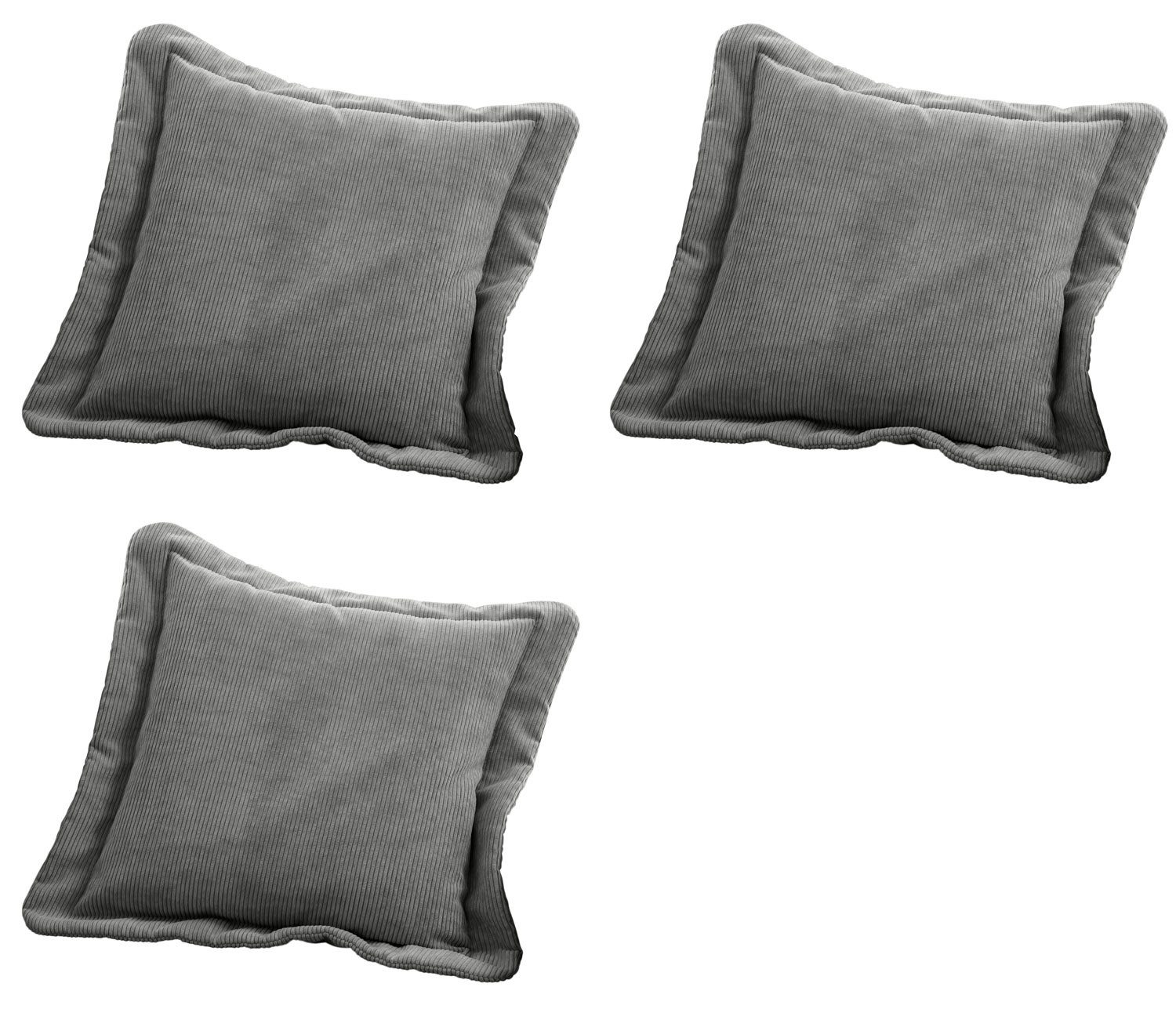 Feldmann-Wohnen Schönheitskissen Bogota, 70x70x12cm grau 3er Set