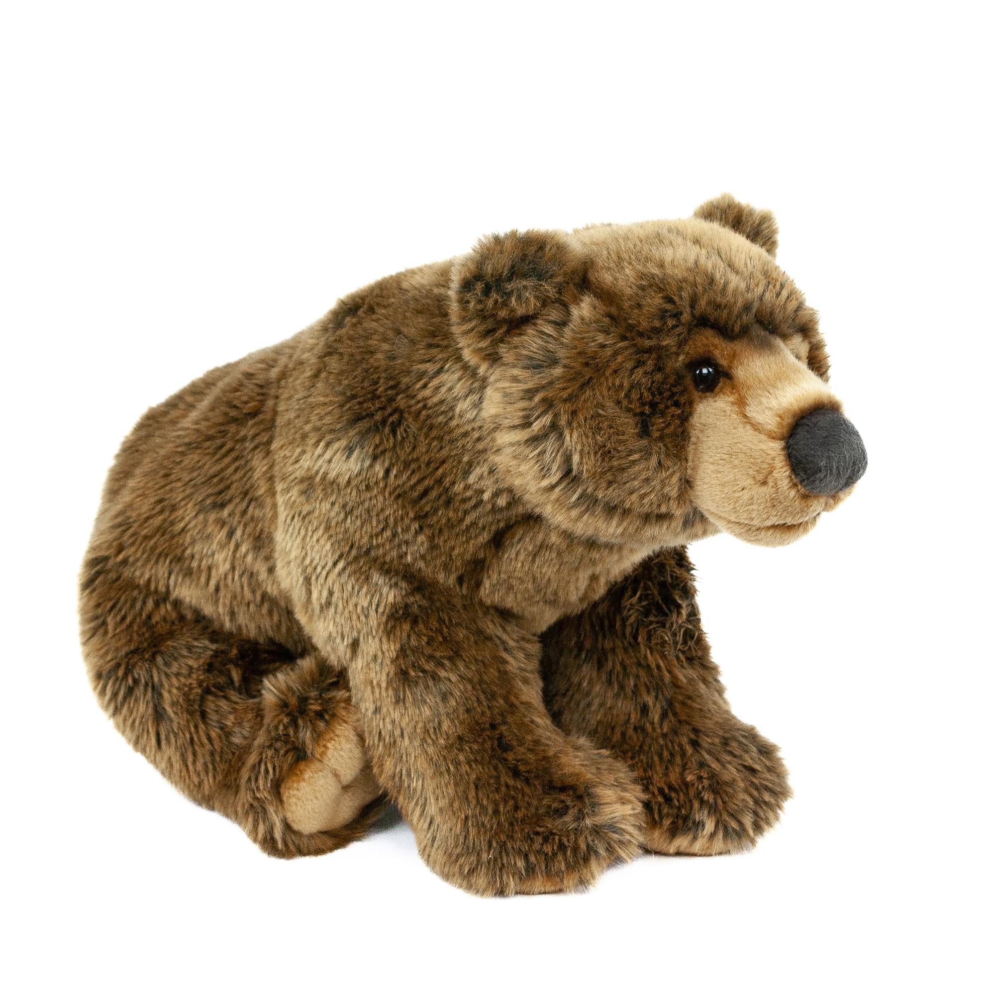 Teddys Rothenburg Kuscheltier Braunbär Grizzlybär dunkelbraun 40 cm stehend
