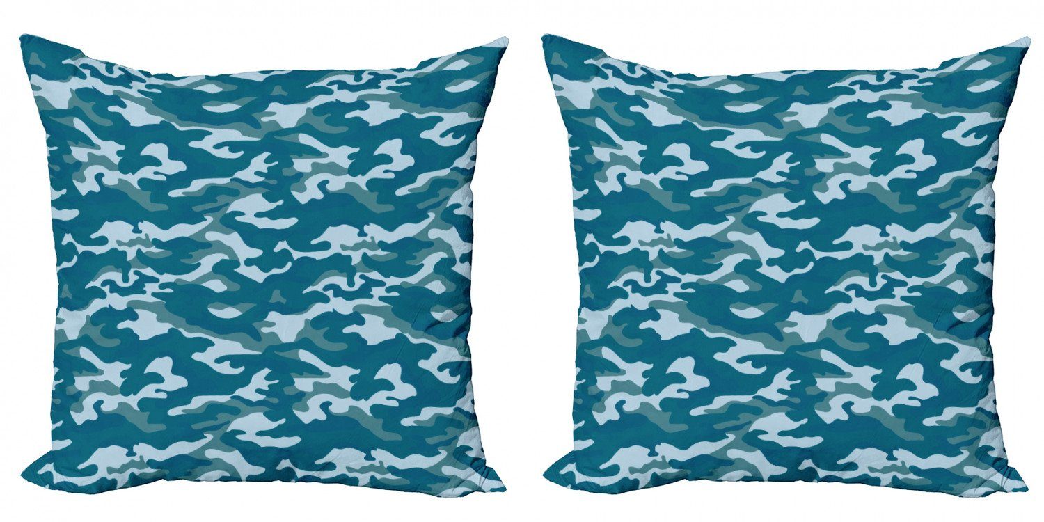 Kissenbezüge Doppelseitiger Tarnung Stück), Modern (2 Farben Accent Abakuhaus Oceanic Blau Digitaldruck,
