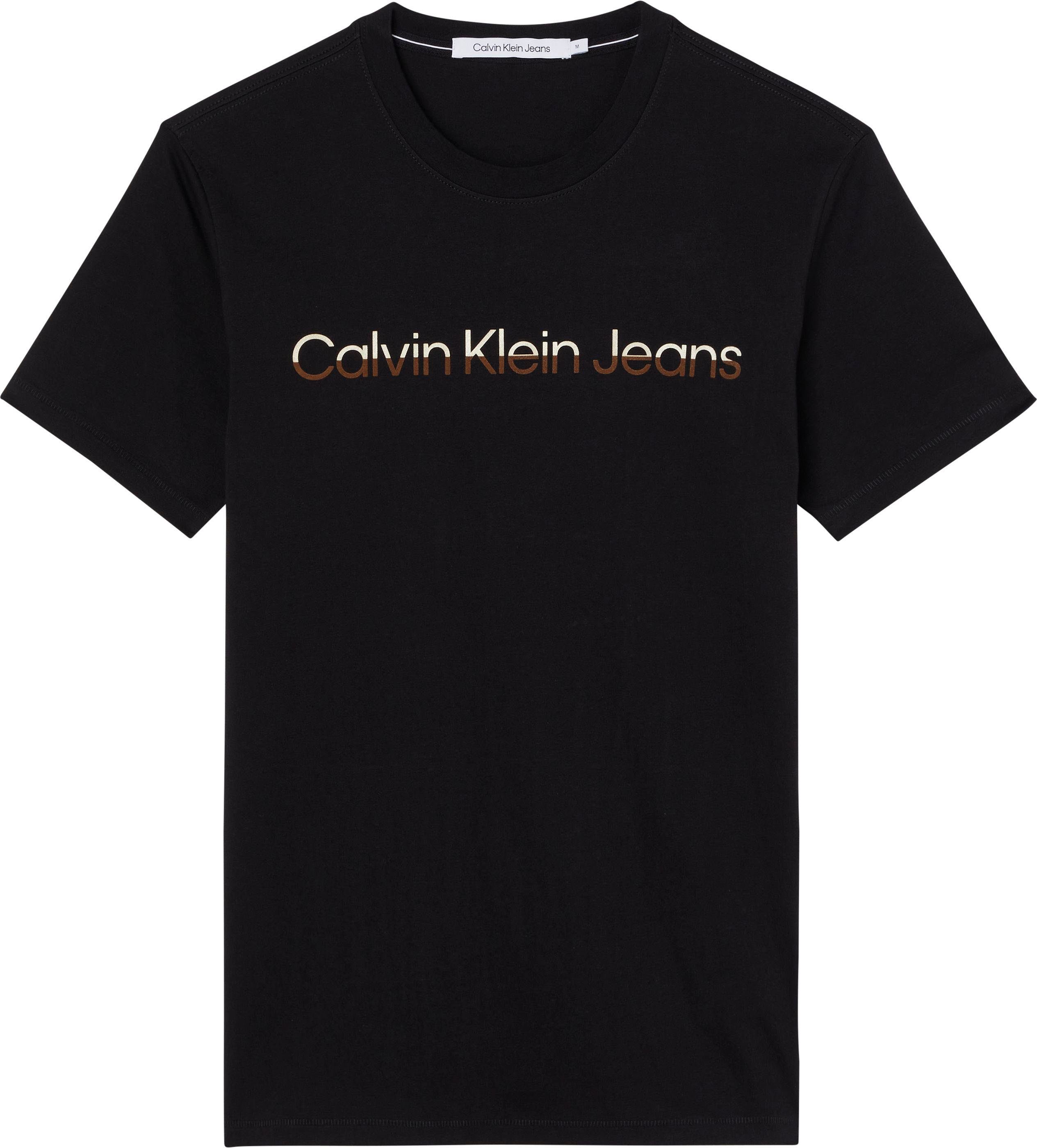schwarz MIXED Logoschriftzug Jeans Klein Shirt Klein T-Shirt Calvin INSTITUTIONA mit Calvin