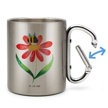 Mr. & Mrs. Panda Tasse Hummel Blume - Transparent - Geschenk, Becher, Tiere, Feld, Gute Laun, Edelstahl, Stilvolle Motive