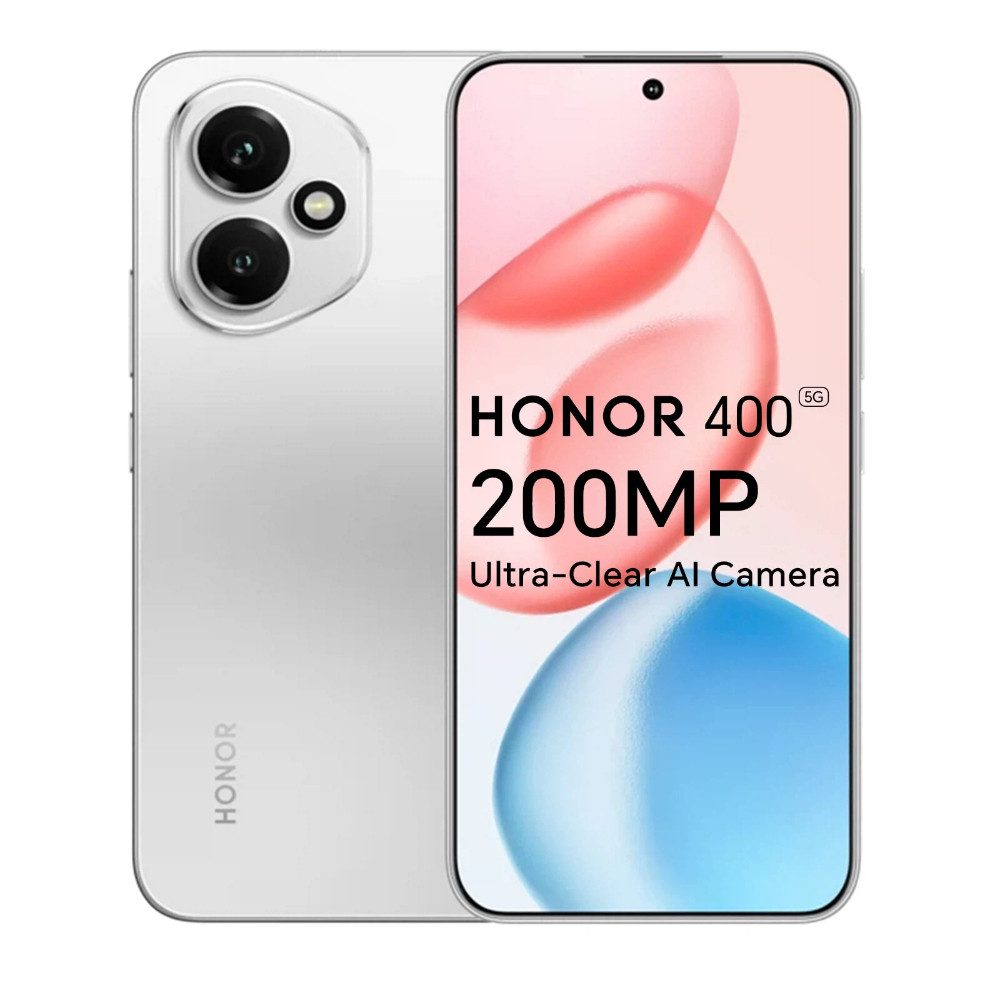 Honor Honor 400 Handy 5G 8GB RAM Snapdragon 7 Gen 3 Smartphone (6.55 Zoll, 512 GB Speicherplatz, 200 MP Kamera) silberfarben