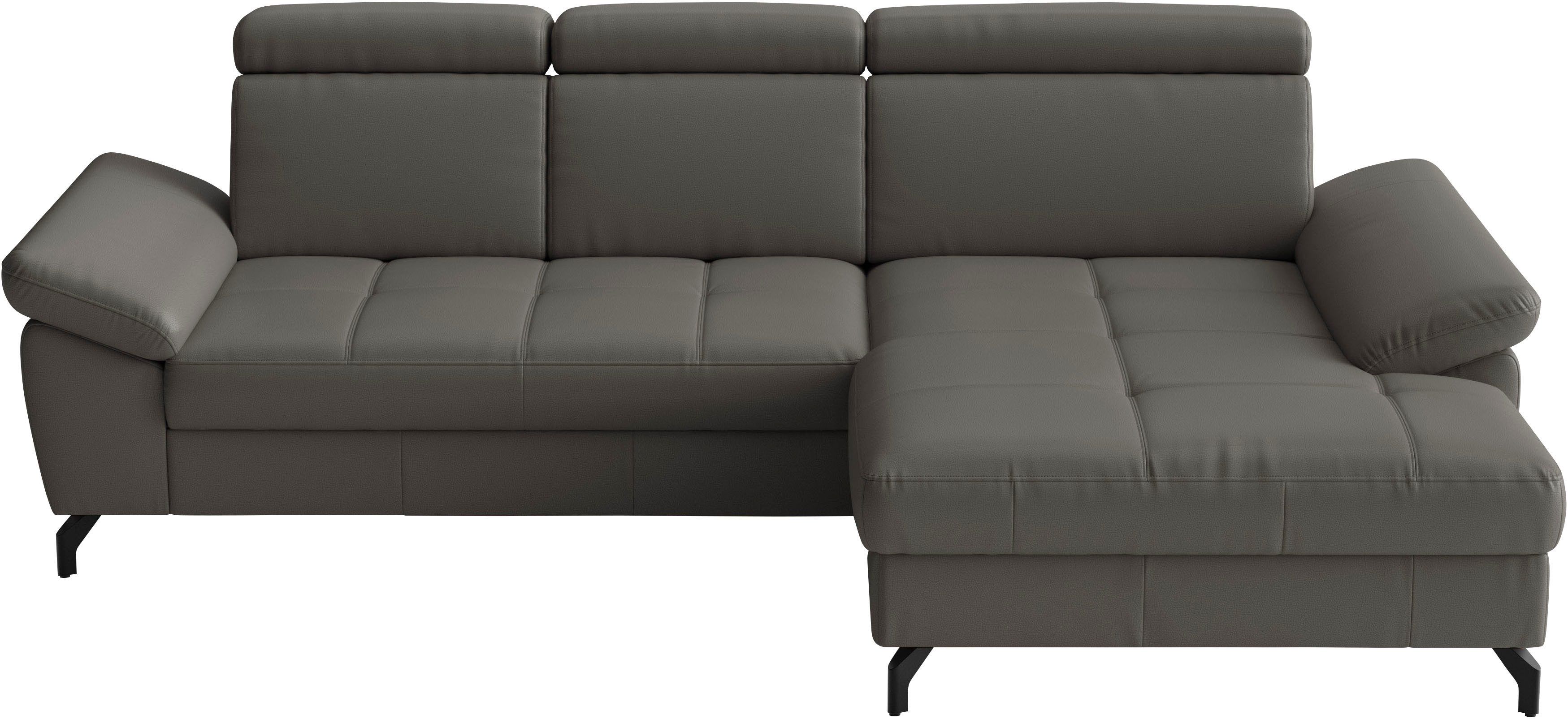 sit&more Ecksofa Vanity L-Form, Leder, B: 264 cm, mit Sitz-, Kopf u. Armteilverstellung, Couch optional mit Schlaffunktion & Bettkasten, in Leder