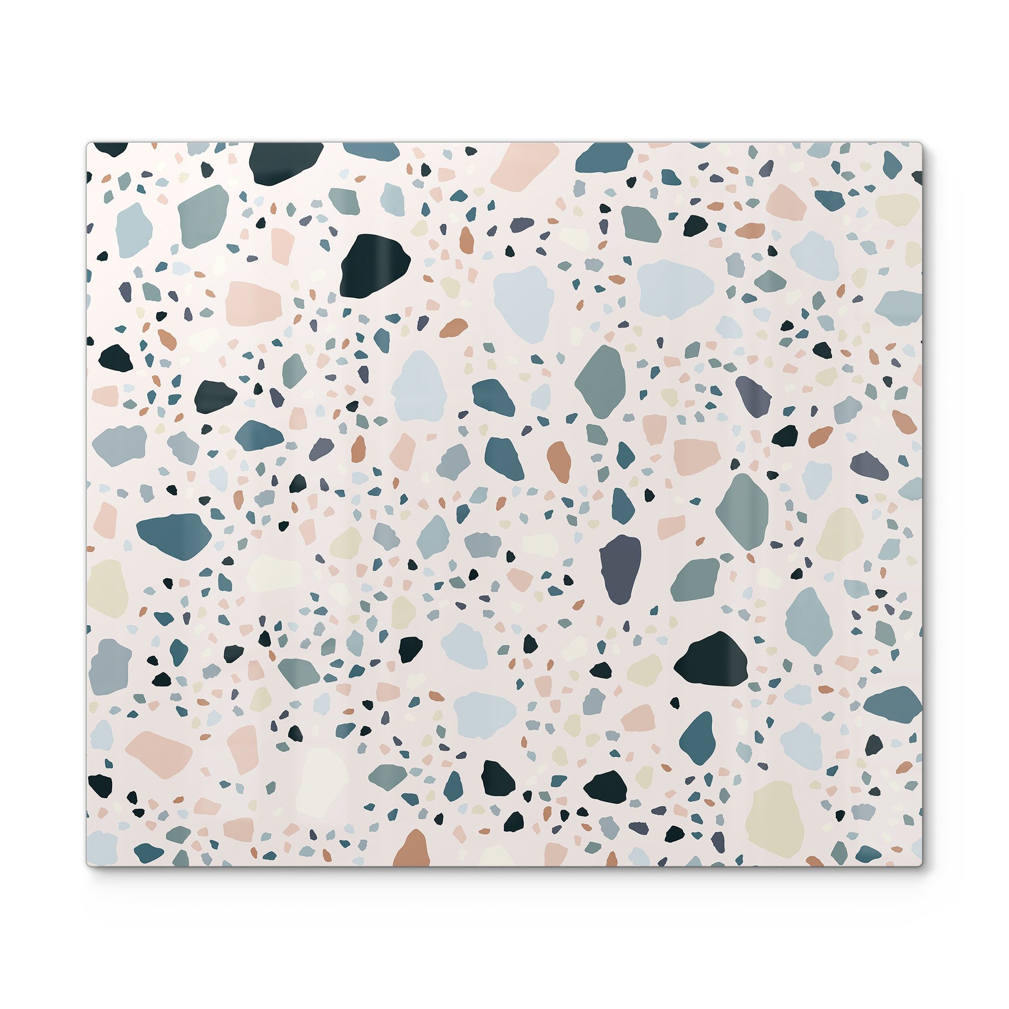 DEQORI Herdblende-/Abdeckplatte 'Moderne Terrazzo', Glas, (1 tlg), Herdabdeckplatte Ceranfeld Herd Platte Abdeckung Glasplatte