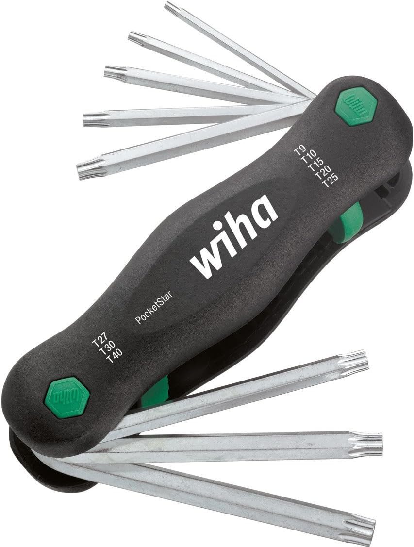 Wiha Multitool PocketStar® (23049) - 8 tlg., TORX, schneller Zugriff, Längs- und Quergriff, Stiftschlüsselset