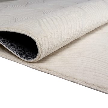 Teppich Schöner weicher Teppich mit Wellenmuster in creme, TeppichHome24, rechteckig