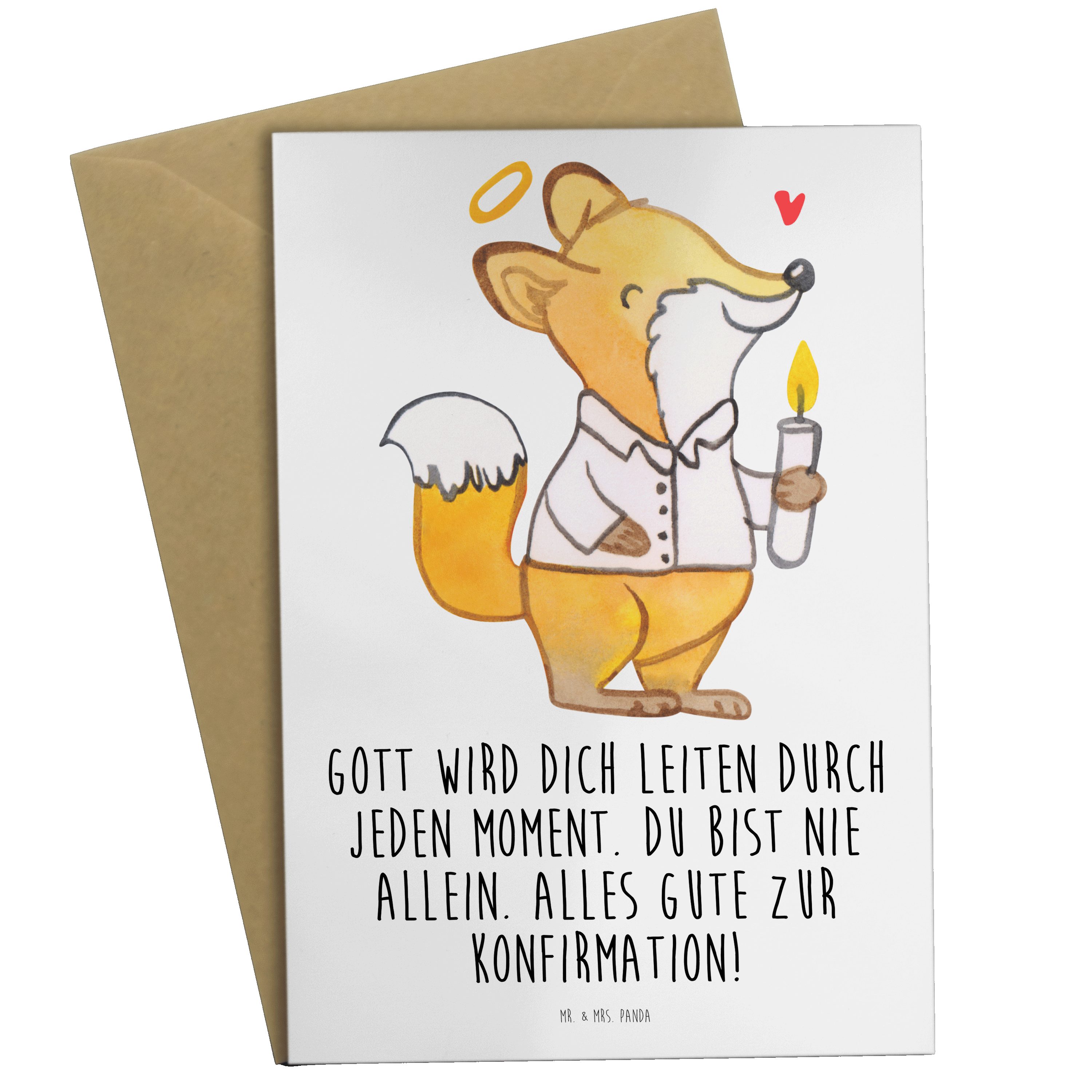 - Konfirmation Grußkarte Mrs. Fuchs & Gläubig, Mr. Jugendweihe, Einladung - Weiß Panda Geschenk,