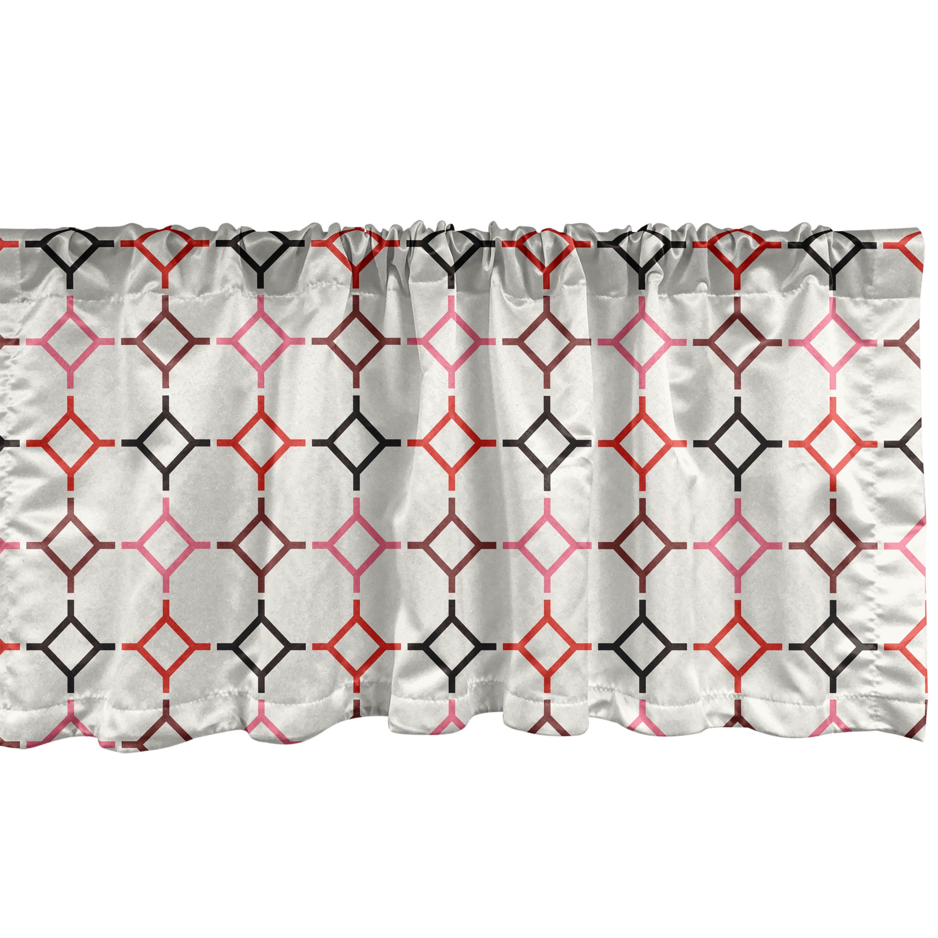 Scheibengardine Vorhang Volant für Küche Schlafzimmer Dekor mit Stangentasche, Abakuhaus, Microfaser, Modern Hexagonal Shaped Linien