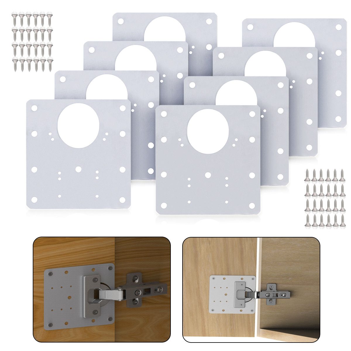 Möbelbeschlag Schrank Möbel Reparaturplatte Edelstahl 90x90mm
