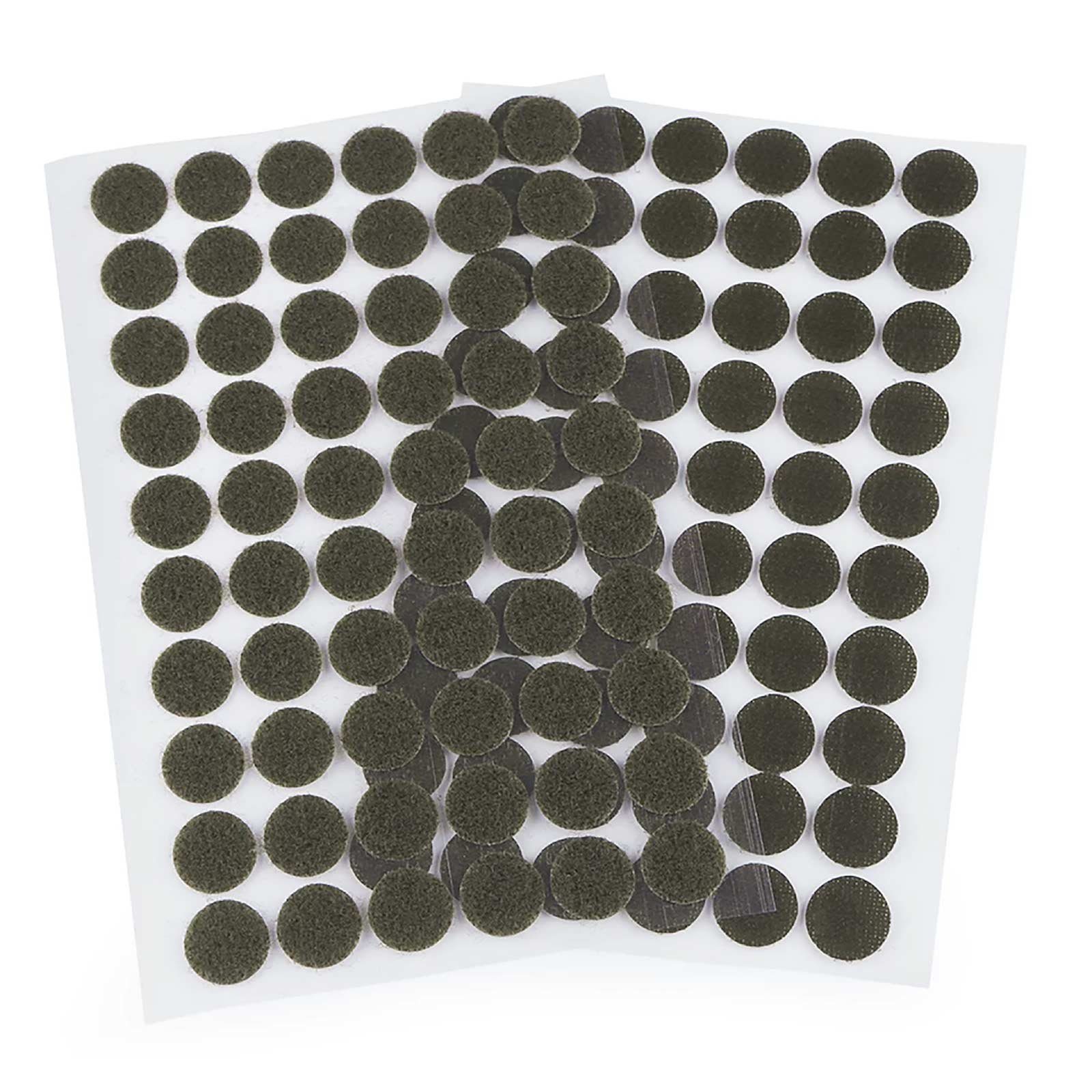Klettpunkte 60 maDDma, selbstklebend, Klettband dunkelkhaki 15mm
