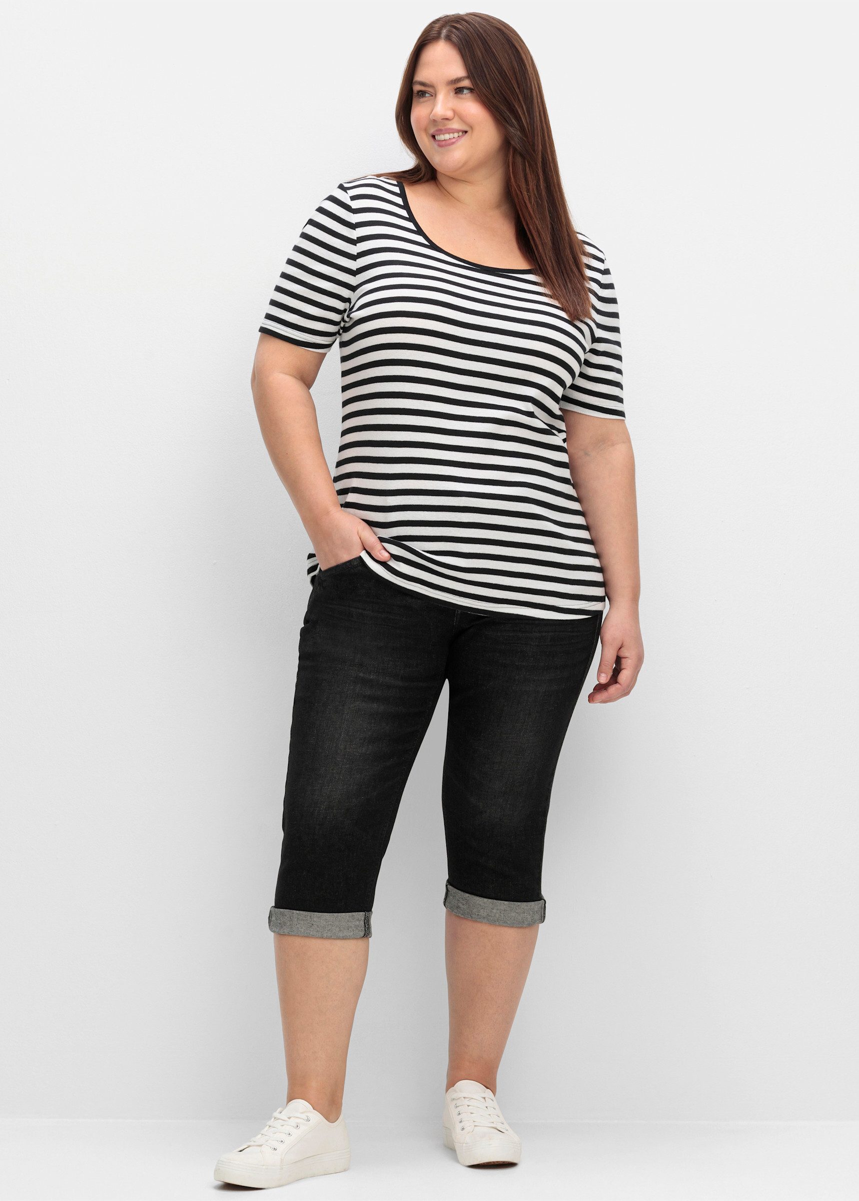 Sheego Jeansshorts Caprijeans . günstig online kaufen