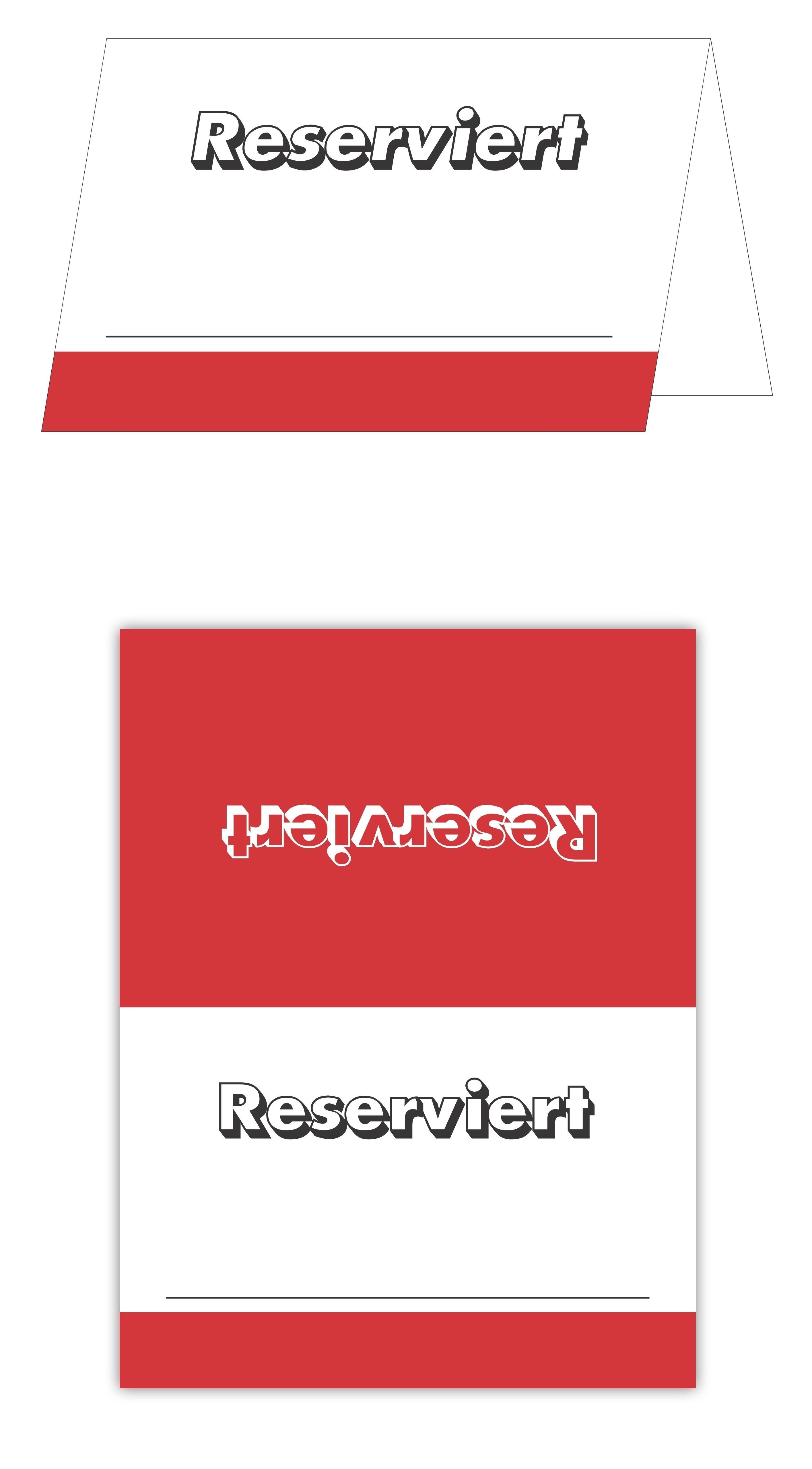 LYSCO Visitenkarten Tischkarten Reservierung Platzhalter in rot,blau,grün,schwarz-faltbar, Tischaufsteller Reserviert Party Tischdekoration Planung Platzkarten