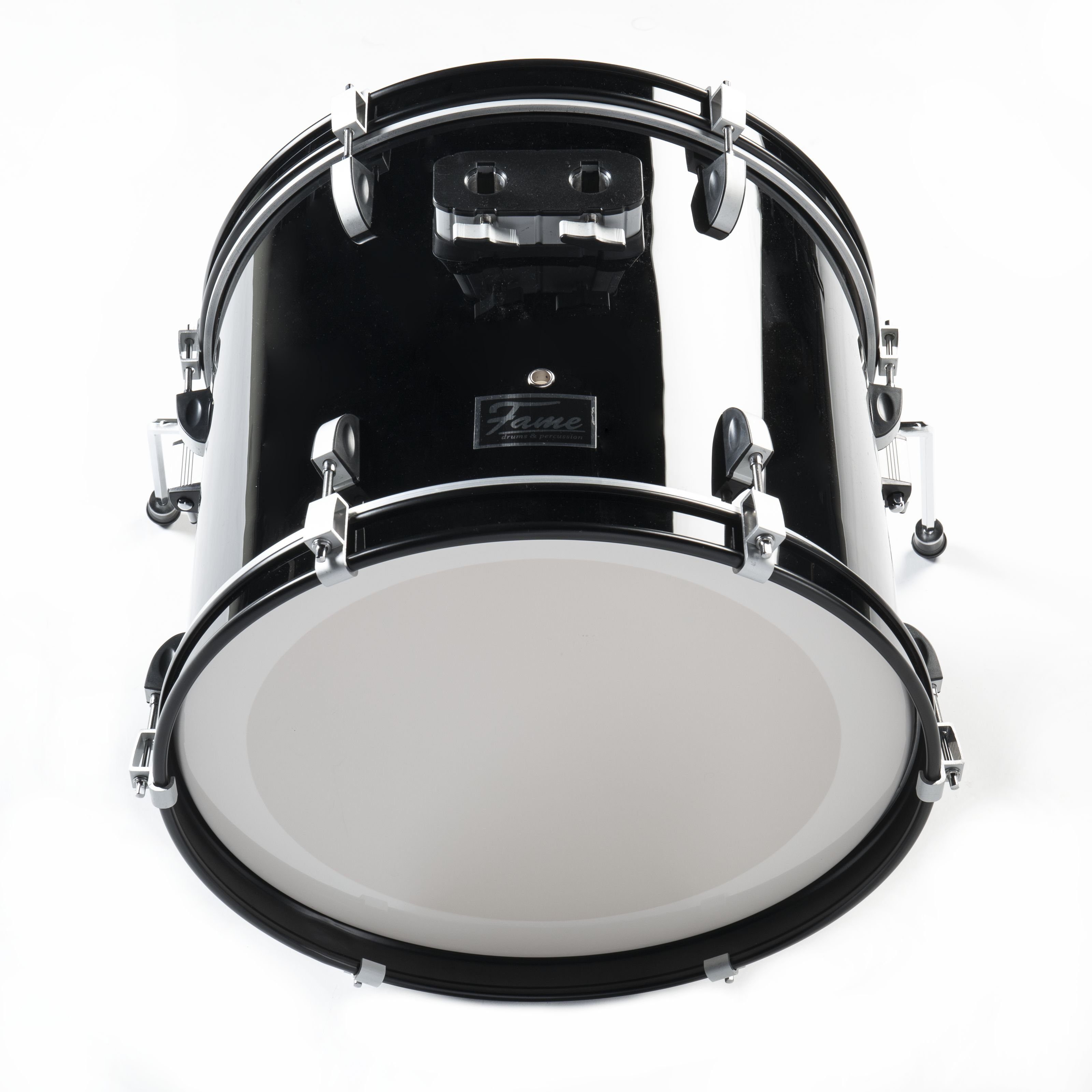 FAME Bass Drum,First Step Bass Drum 18"x14" Piano Black Mischholz Kessel Aluminium Hardware Vorgedämpftes Fell Robuster Stahlspannreifen Ideal für Schlagzeug Anfänger", Schlagzeuge, Bass Drums, First Step Bass Drum, Mischholz Kessel, Vorgedämpftes Fell