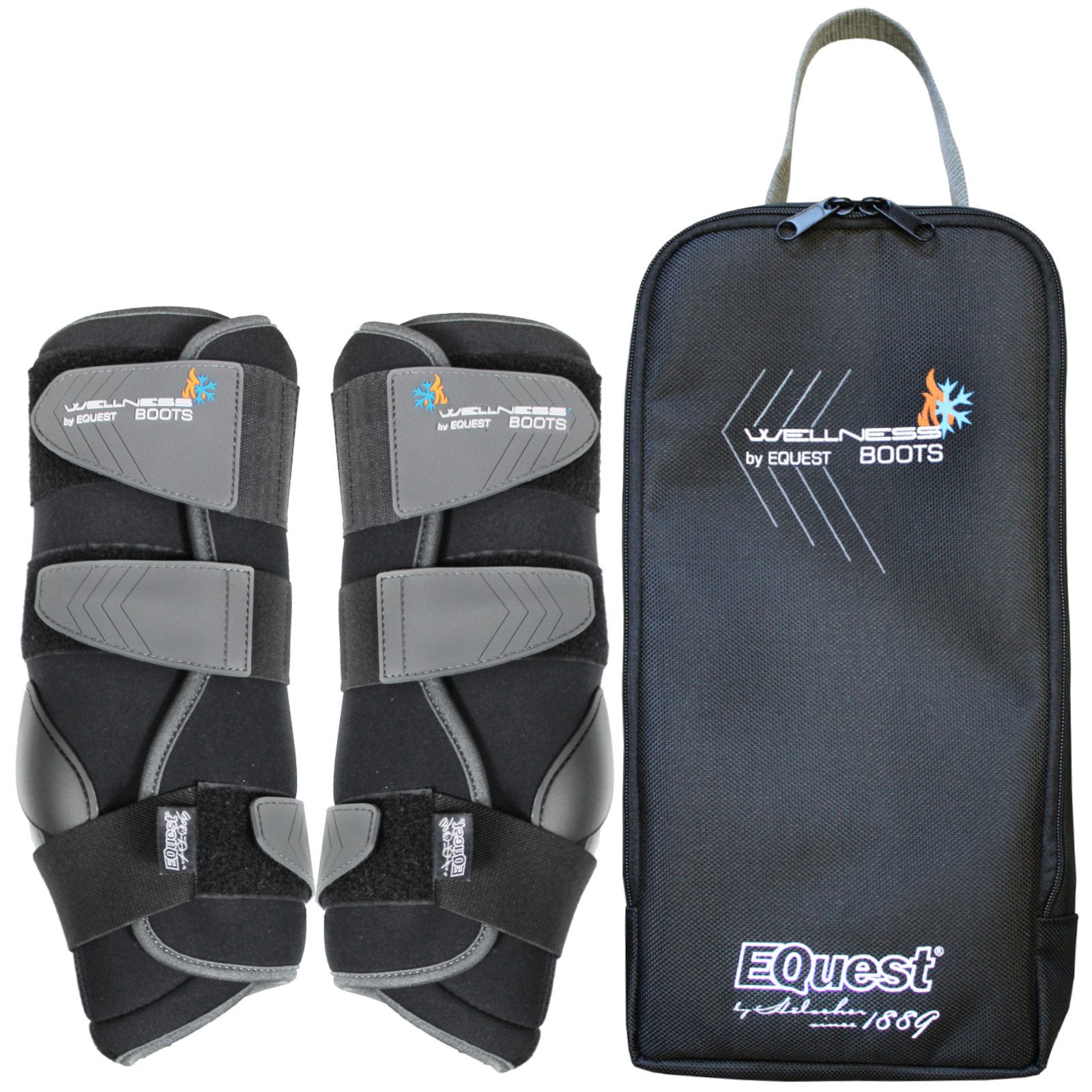 EQuest Kühlgamaschen Wellness Boots Multifunktionale Gamasche für Pferde - schwarz, 2er