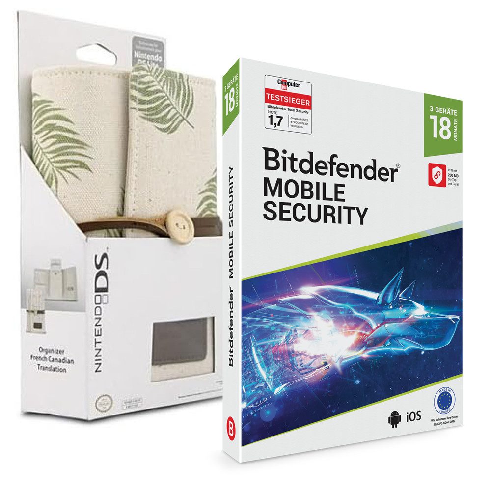 Bitdefender Nintendo-Schutzhülle Bitdefender Mobile Security 3 Geräte / 18 Mo. + Nintendo DS Organizer