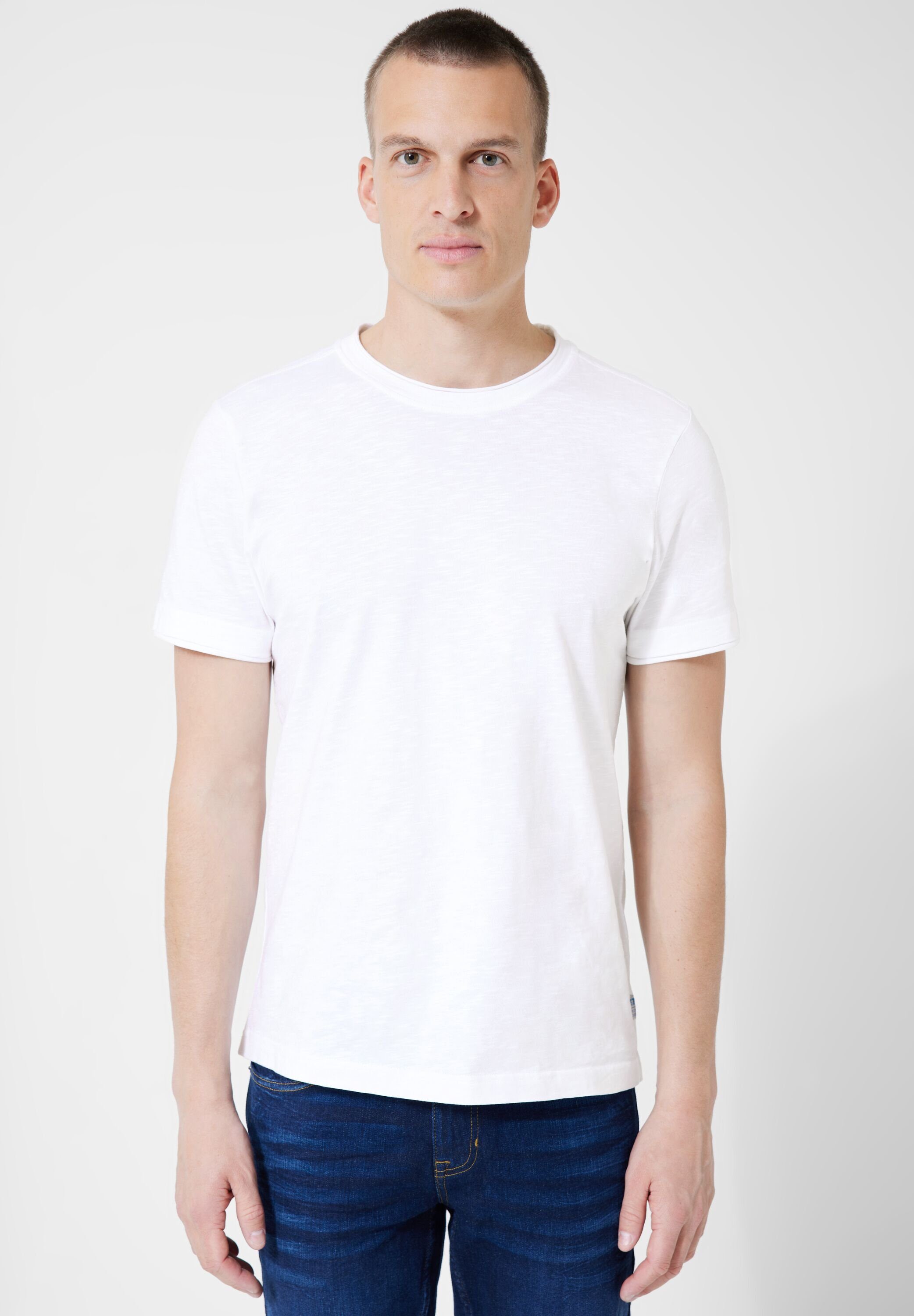 STREET Unifarbe White in ONE MEN T-Shirt