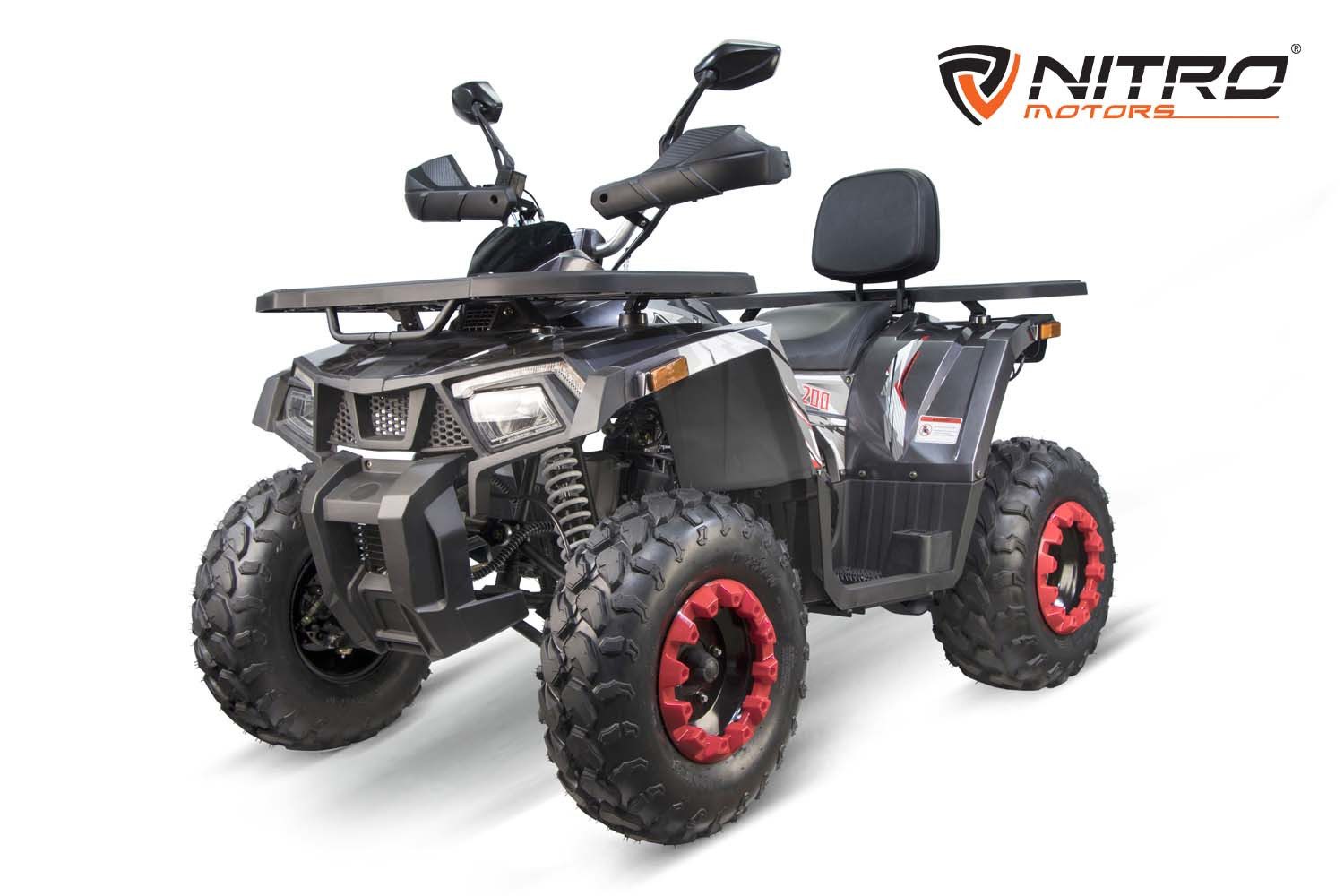 Nitro Motors Quad 200cc maxi Kinder Quad Quablo CVT RS Platin, 200,00 ccm, 60 km/h, Euro 0, Elektro Starter und Seilzugstarter