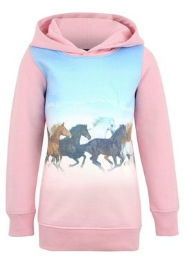 KIDSWORLD Longsweatshirt für kleine Mädchen mit Pferdedruck