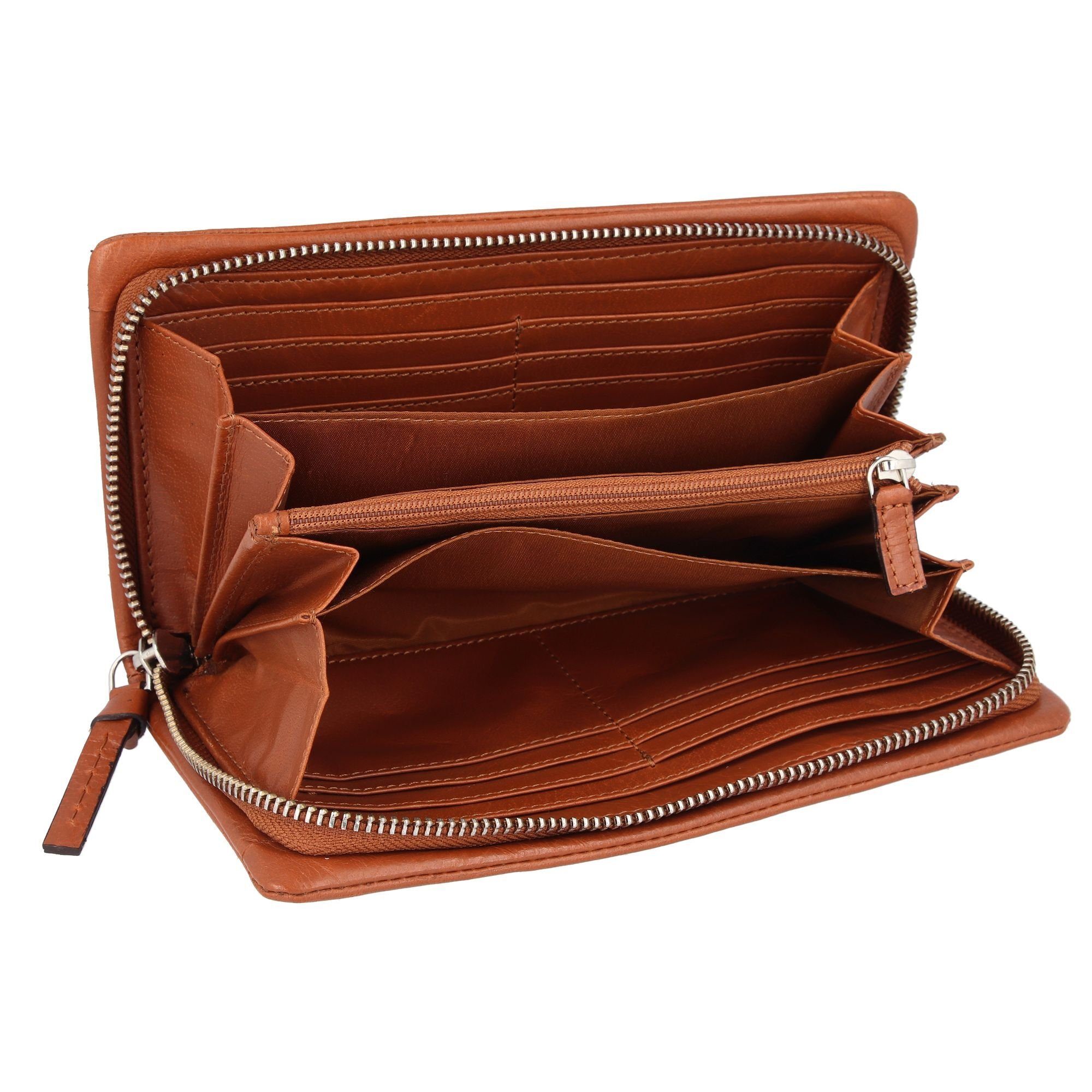 Leder Rise, cognac active camel Geldbörse