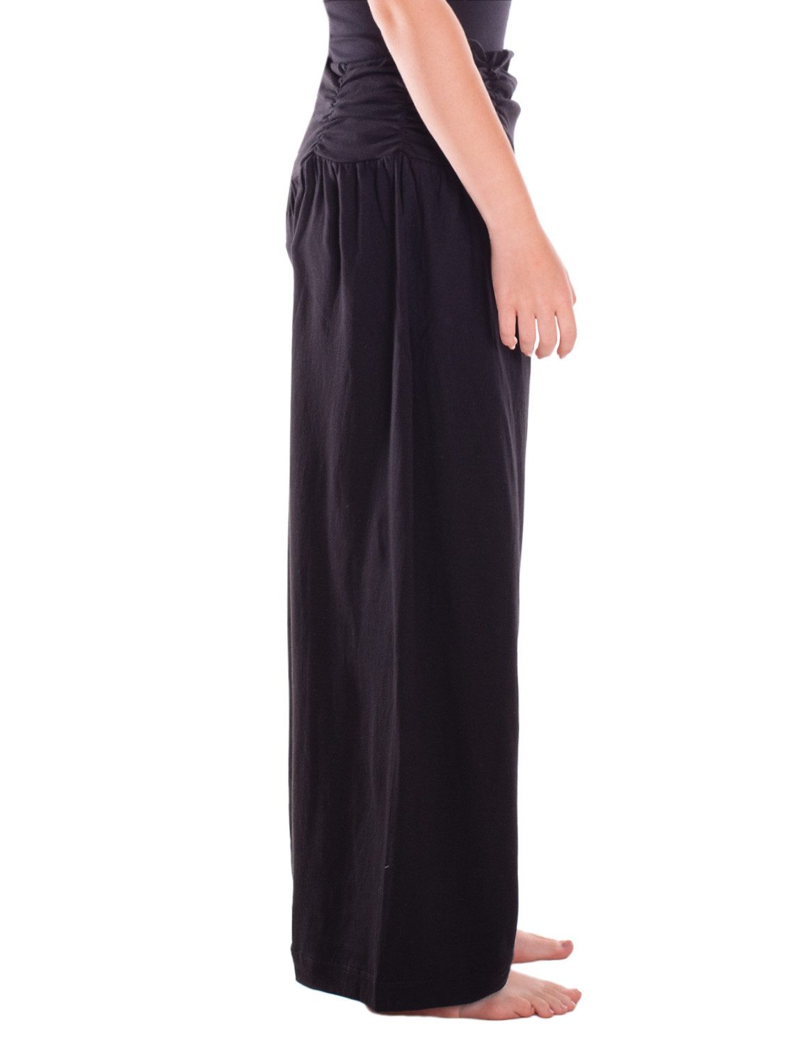 Vishes Jerseyhose Sommerhose Damen Palazzo Weites Bein Raffbund Jersey Baumwolle Alternative Mode, Boho, Hippie, Ethno, Festival