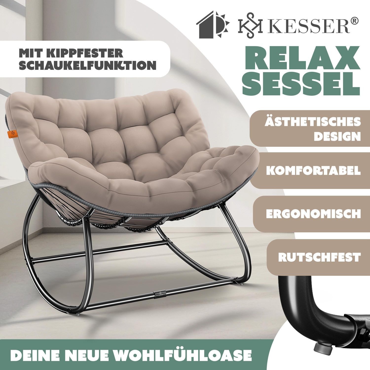 KESSER Schaukelstuhl Schaukelsessel für drinnen & günstig online kaufen