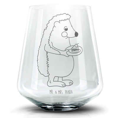 Mr. & Mrs. Panda Cocktailglas Igel Kuchenstück - Transparent - Geschenk, Geburtstagskuchen, Kuchen, Premium Glas, Laser-Gravierte Motive