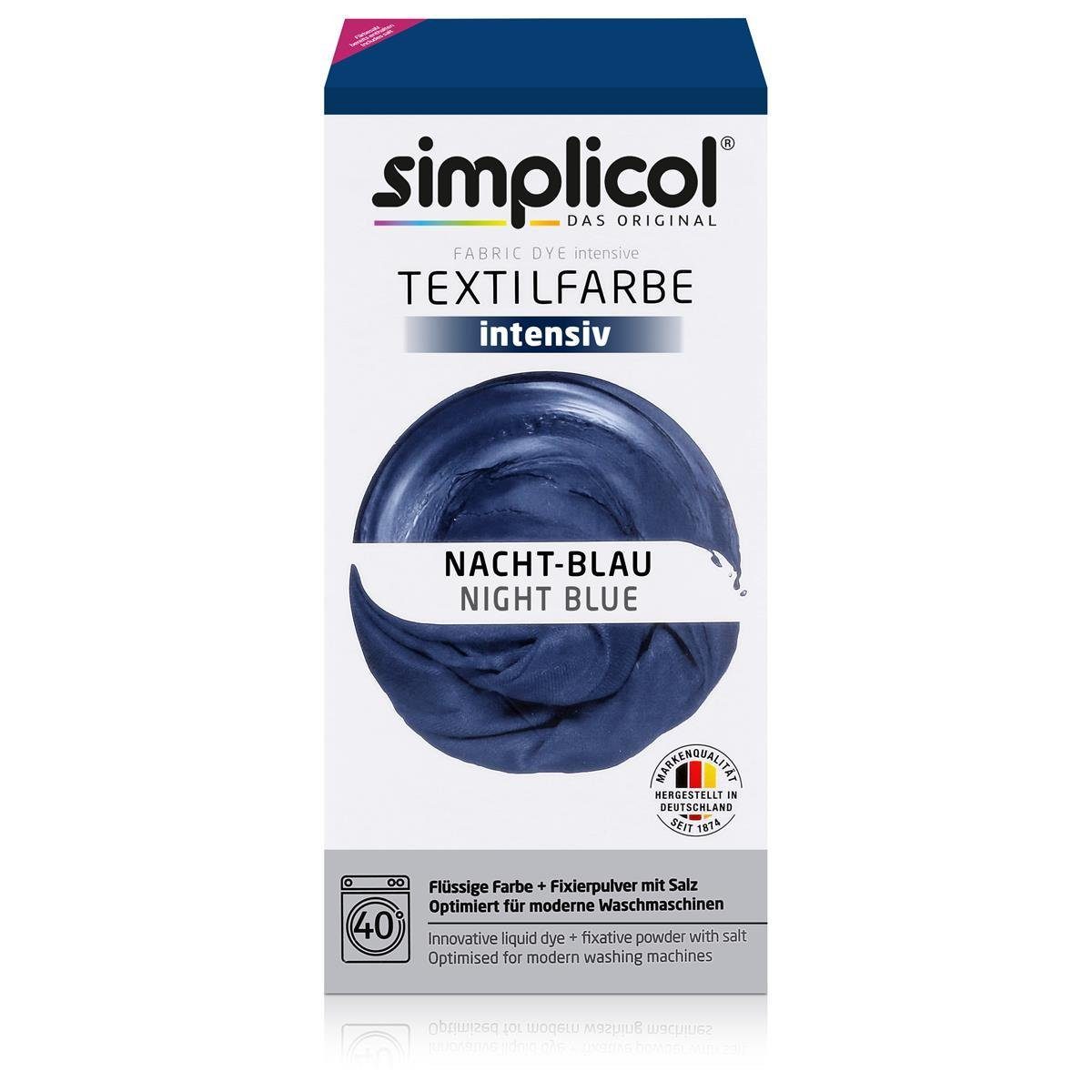 Textilfarbe Simplicol Textilfarbe intensiv Nacht-Blau - Einfaches Färben (1er Pack