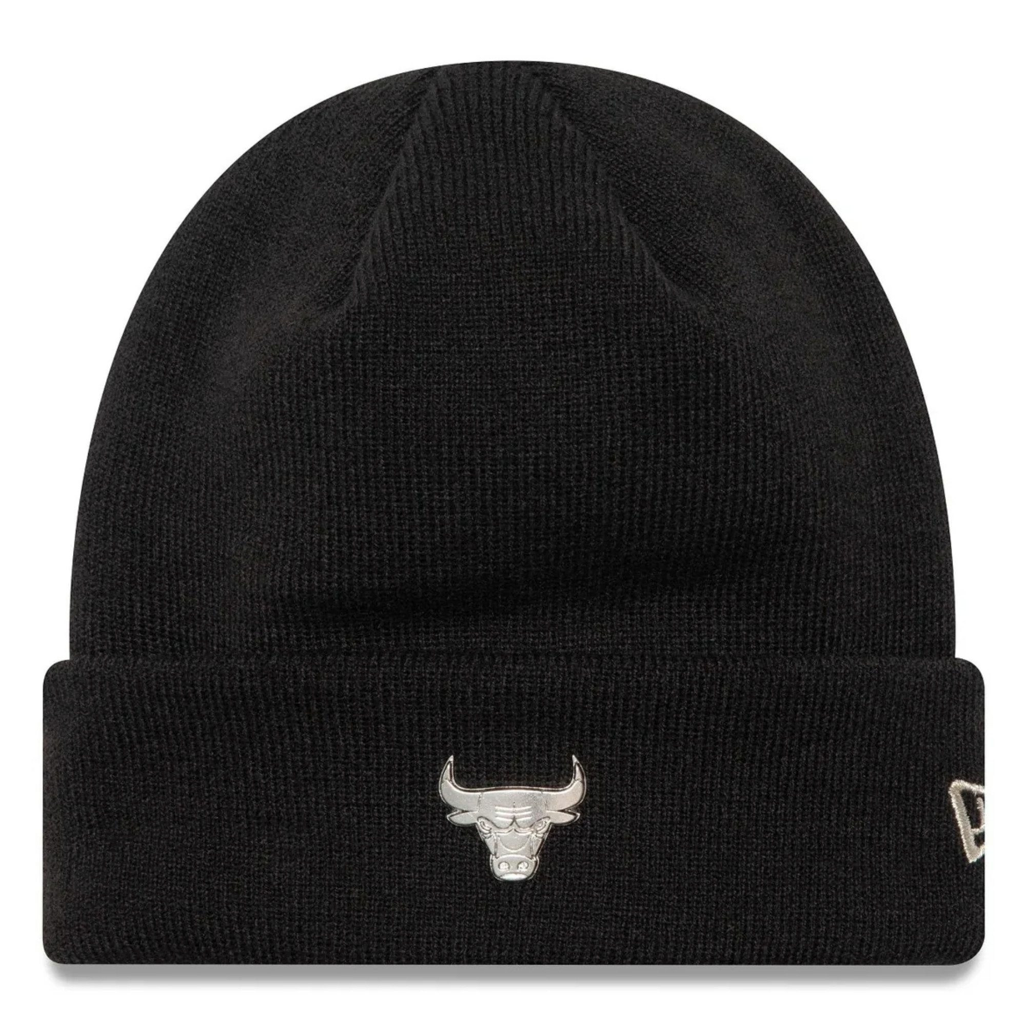 New Era Baseball Cap Chicago Bulls Metallic Pin Cuff Knit Beanie - Black günstig online kaufen