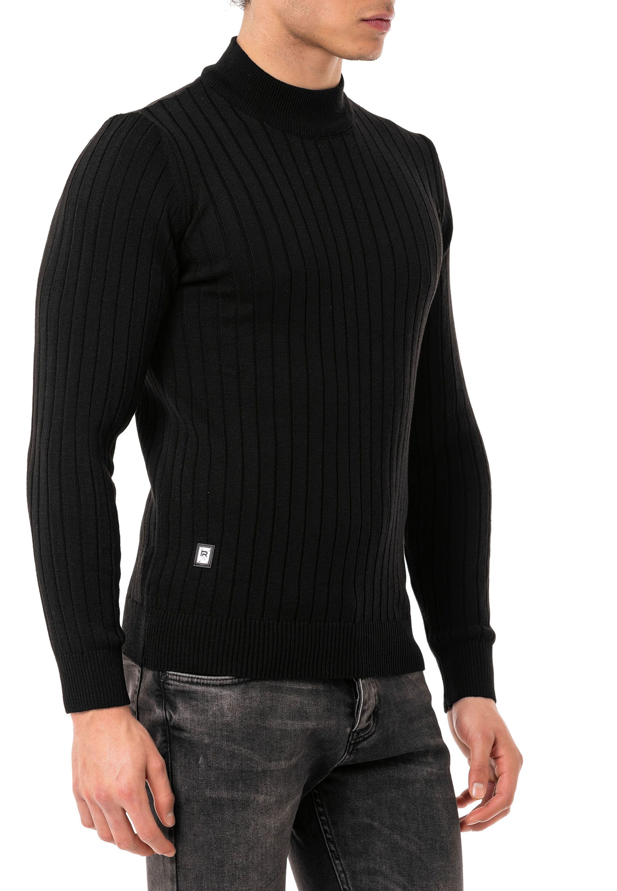 RedBridge Strickpullover mit kurzem Stehkragen in Rippstrick Kurzer Stehkra günstig online kaufen