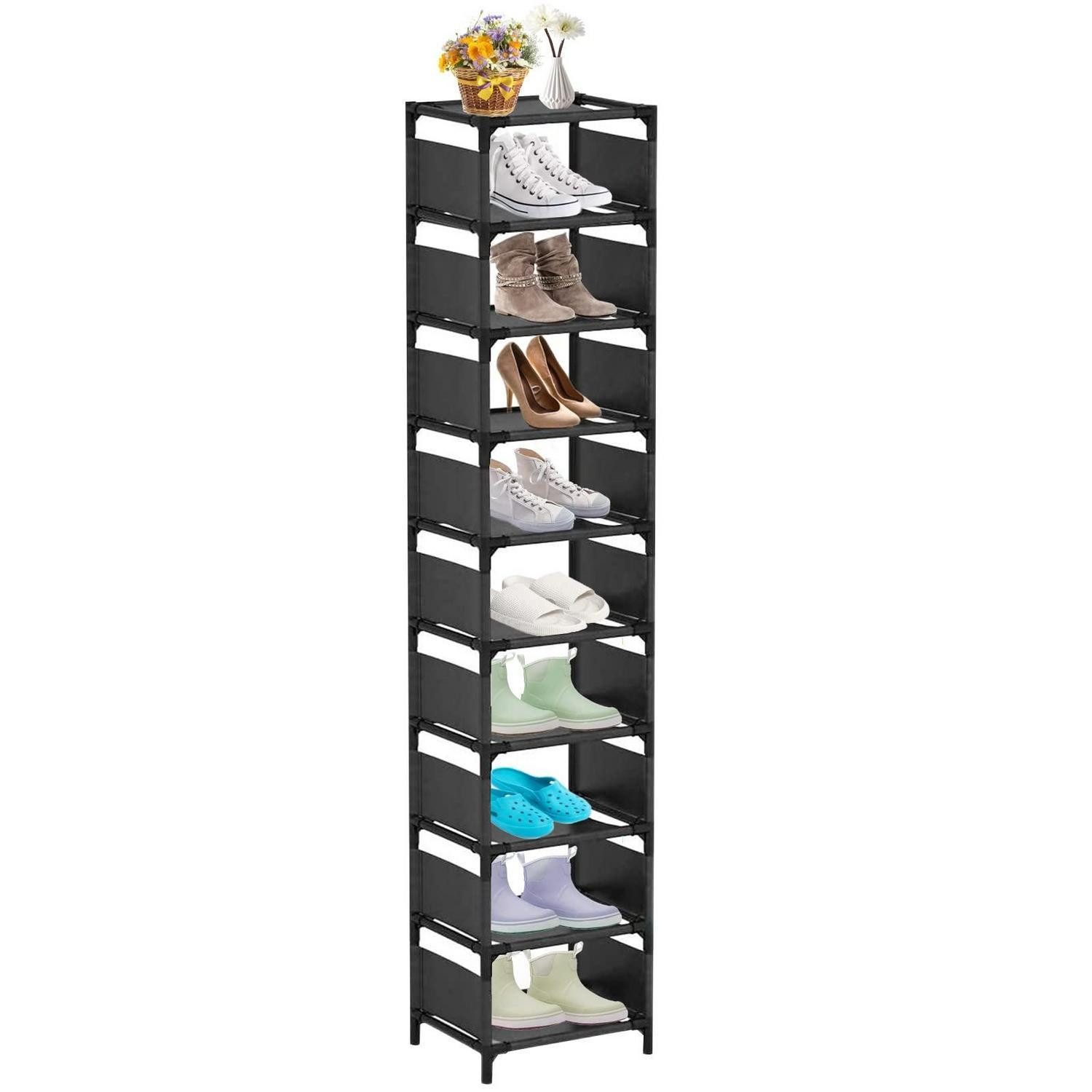 LuxusKollektion Schuhregal Schuhregal 10 Etagen Schmal Platzsparend, 10-tlg.