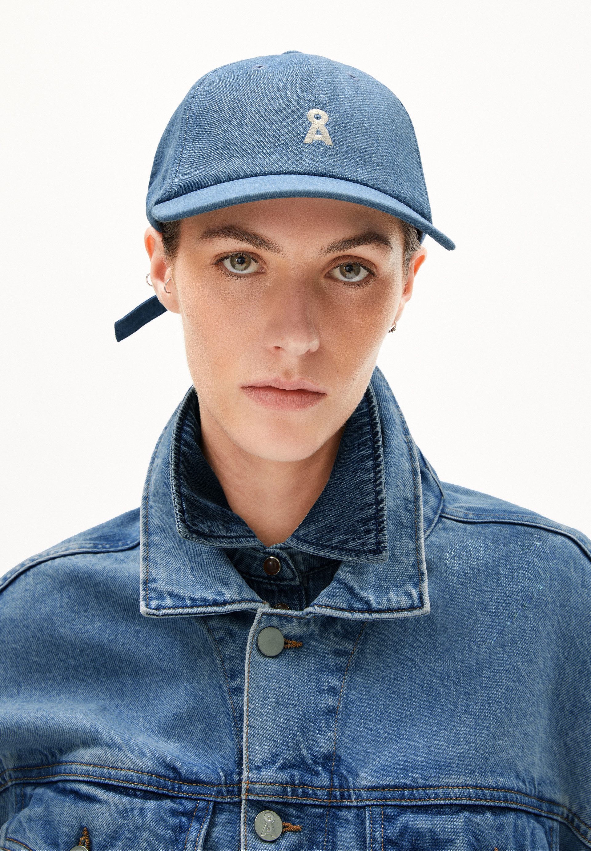 Armedangels Baseball Cap YENAAS DENIM INDIGO Unisex Kappe Aus Bio-Baumwolle