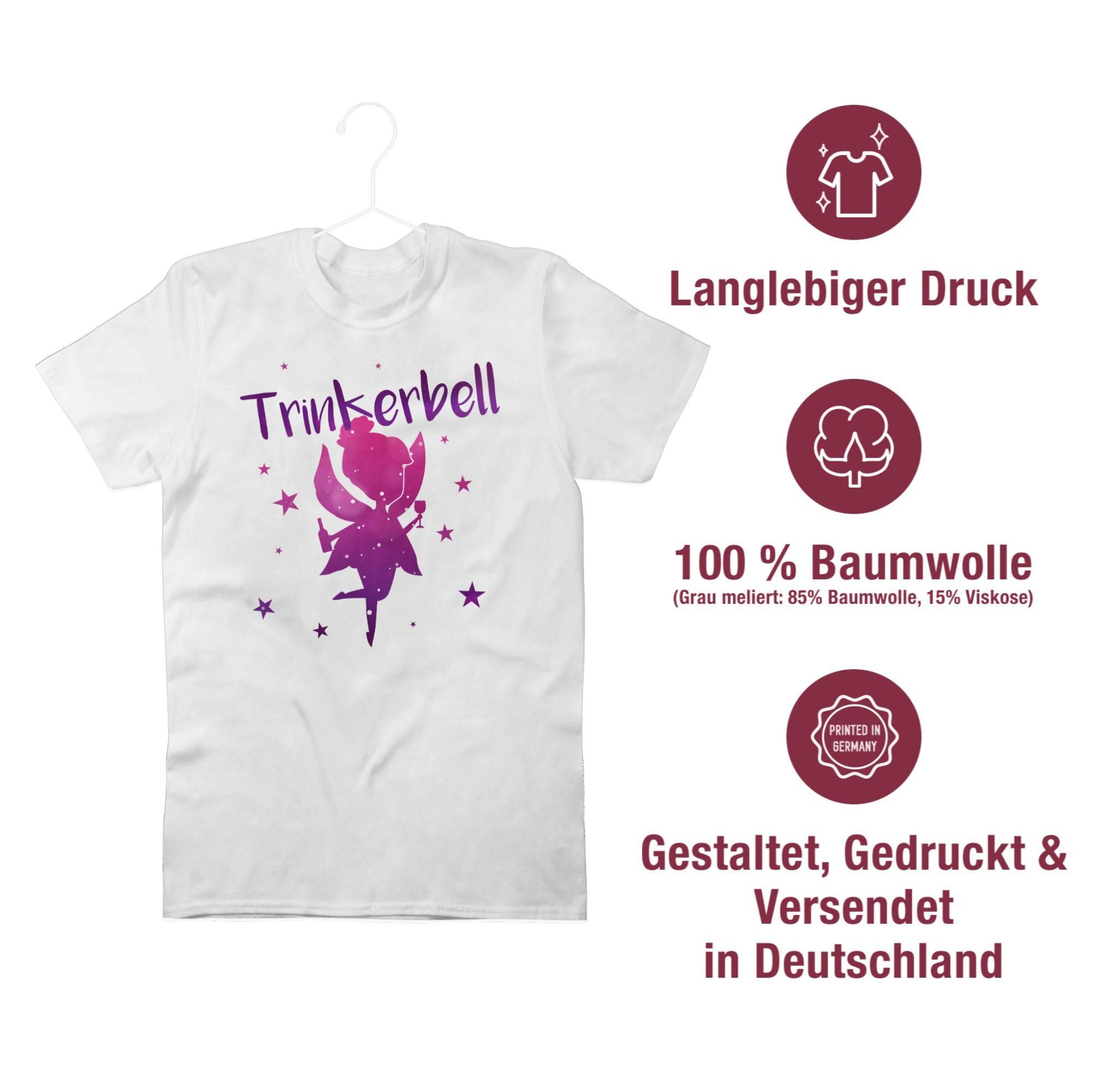Shirtracer 2 T-Shirt Weiß Karneval Outfit Trinkerbell