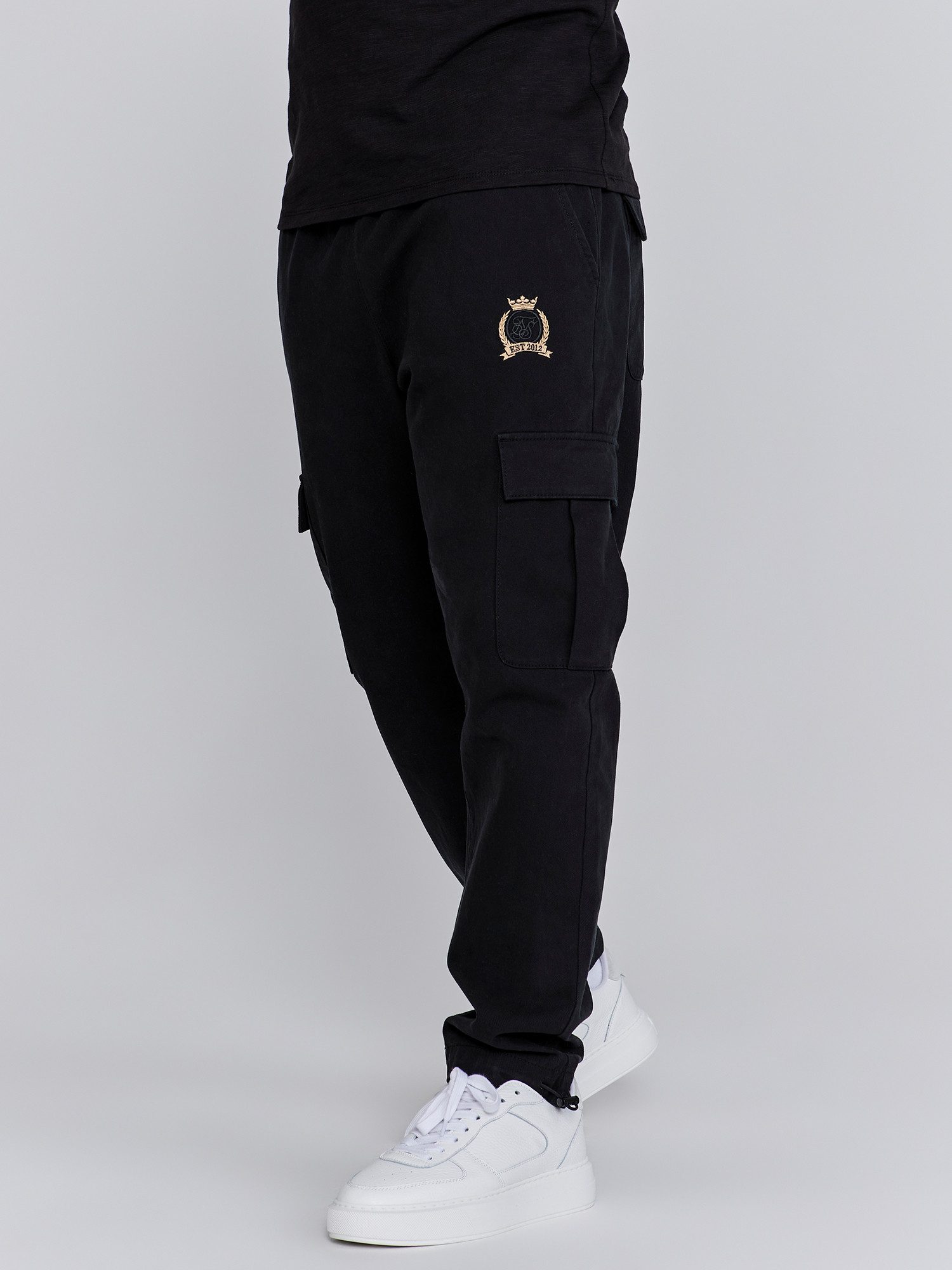 Siksilk Cargohose SikSilk Herren Schwarze Cargohose günstig online kaufen