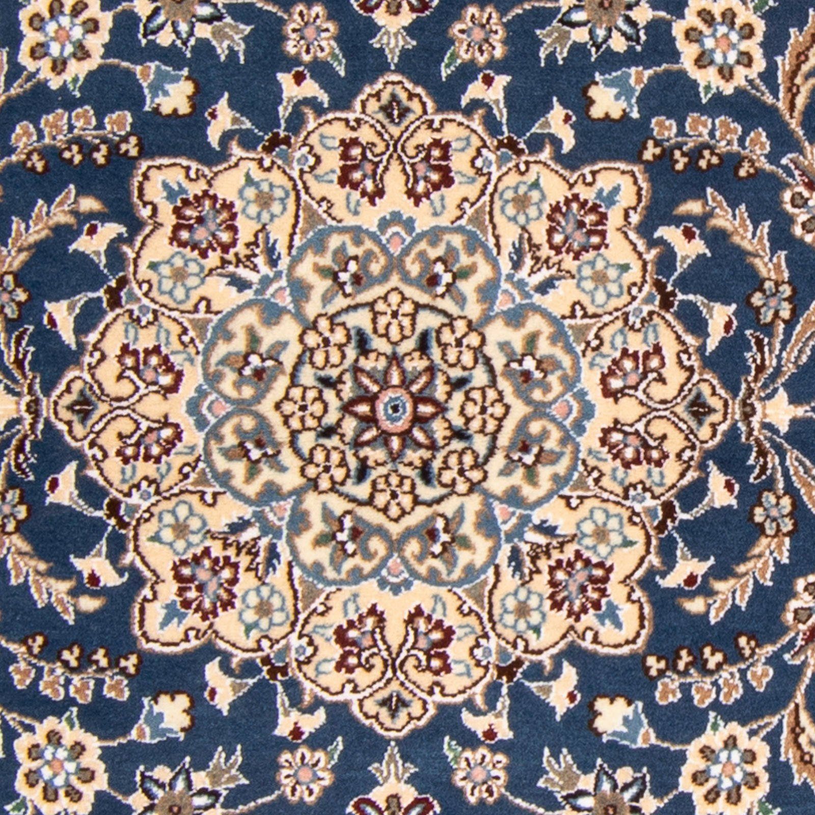 Orientteppich Perser cm Royal rechteckig, 148 mit x Einzelstück - Höhe: morgenland, dunkelblau, 10 - Handgeknüpft, mm, 100 Wohnzimmer, - Nain Zertifikat -