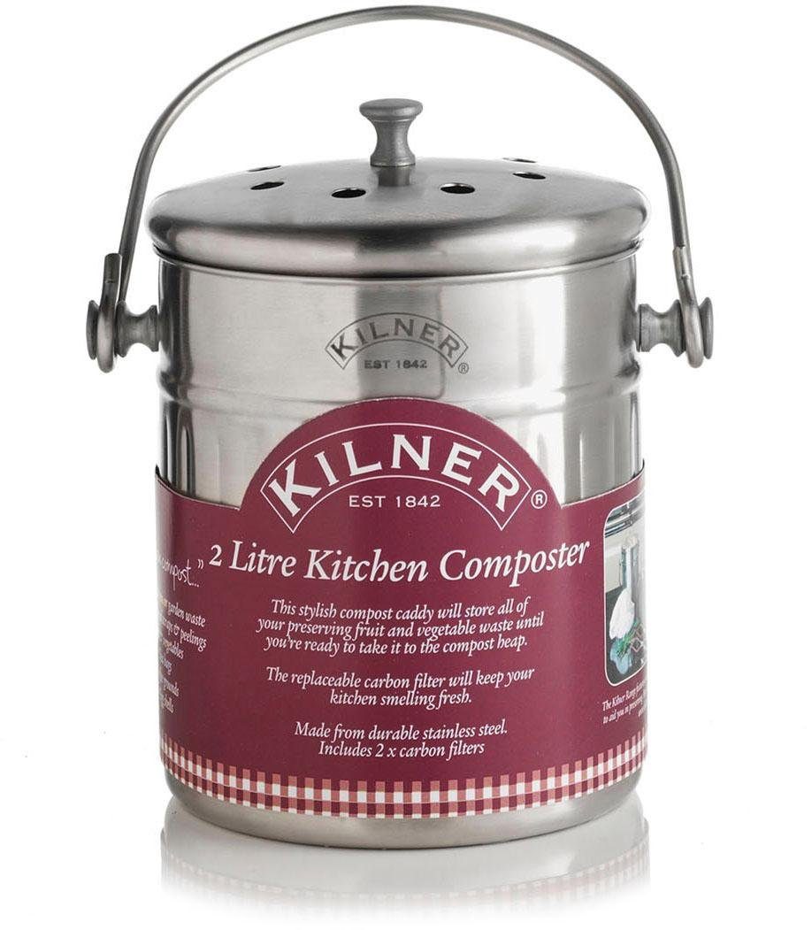 KILNER Biomülleimer "Küchen-Komposter", inkl. 2 Kohlefilter, 2 Liter