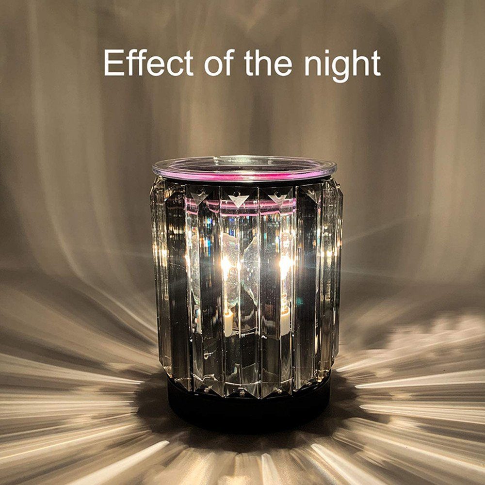autolock LED Nachttischlampe Kristall Nachttischlampe Duftlampe,Kristall ätherische Öle Tischlampe Aromatherapielampe Duftlampe LED, Schmelzwachslampe