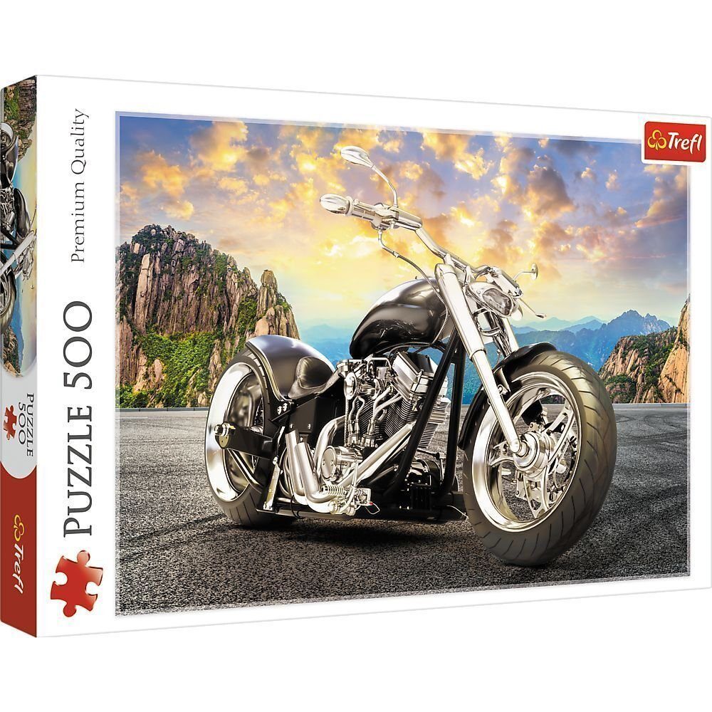 Trefl Puzzle Schwarzes Motorrad (Puzzle), 599 Puzzleteile