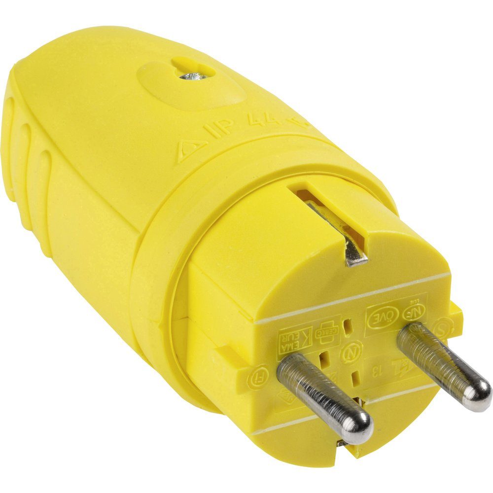AS Schwabe 62403 Schutzkontaktstecker Gummi 230 V Gelb IP44 Steckernetzteil