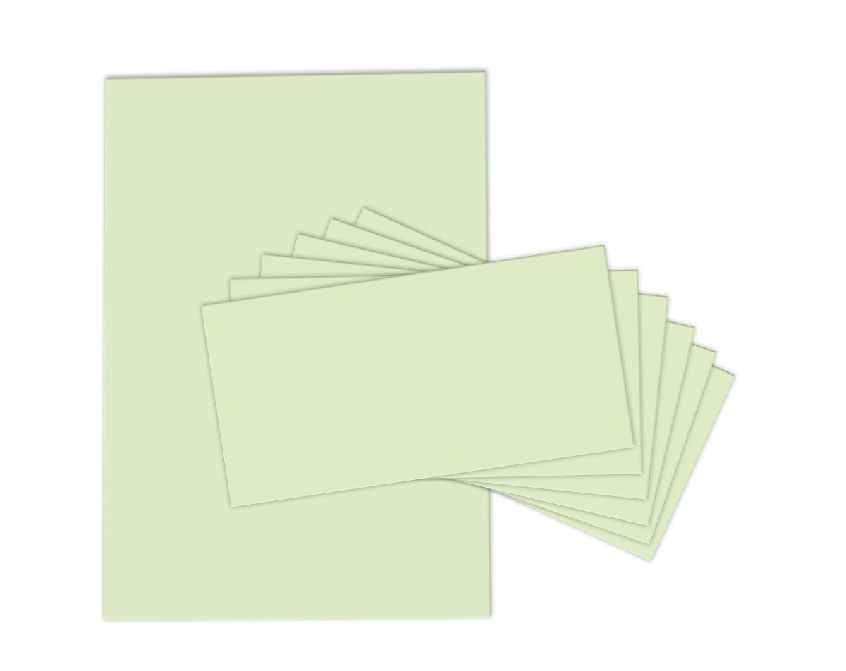 JUNAPACK Briefpapier Set mit Umschlägen grün Briefbogen Papier für Briefe Firmenpost, A4 Briefpapier & Briefumschläge ohne Fenster – hochwertig