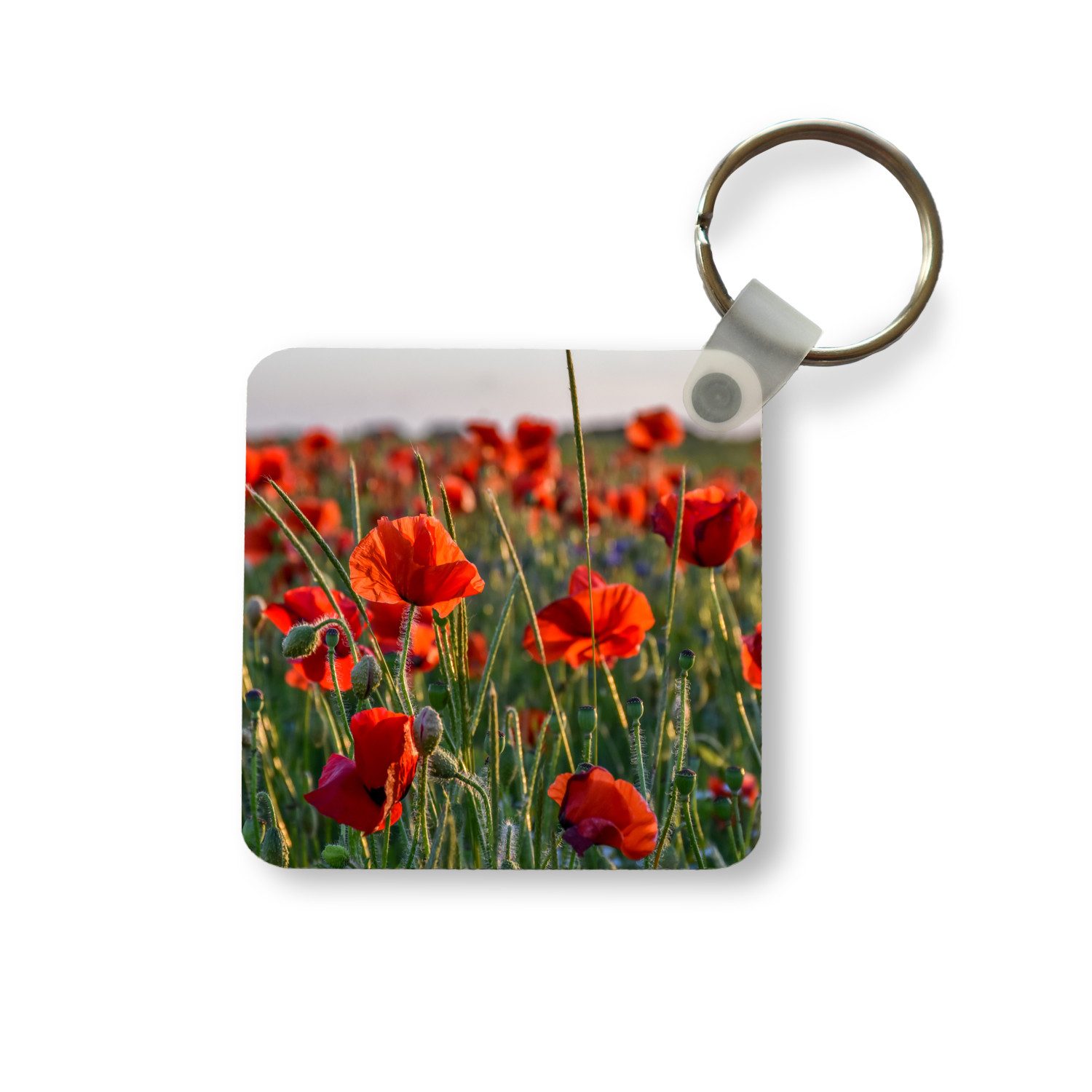 Schlüsselanhänger Blumen - Mohnblumen - Natur - Rot