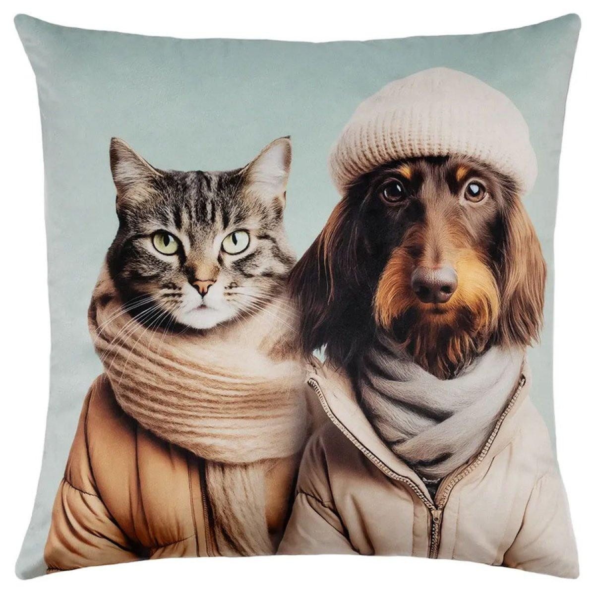 PAD Kissenhülle Kissenhülle Cat Loves Dog Mint (45x45cm)