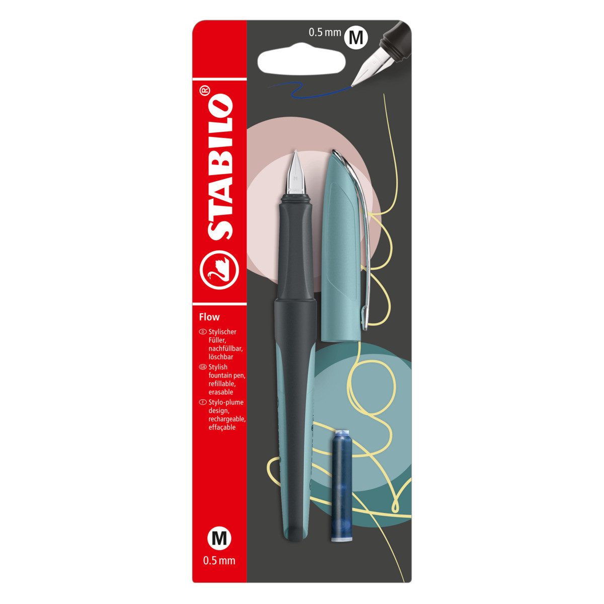 STABILO Füller STABILO Füller Flow MODERN OFFICE M pastell türkis inkl. Patrone Blist