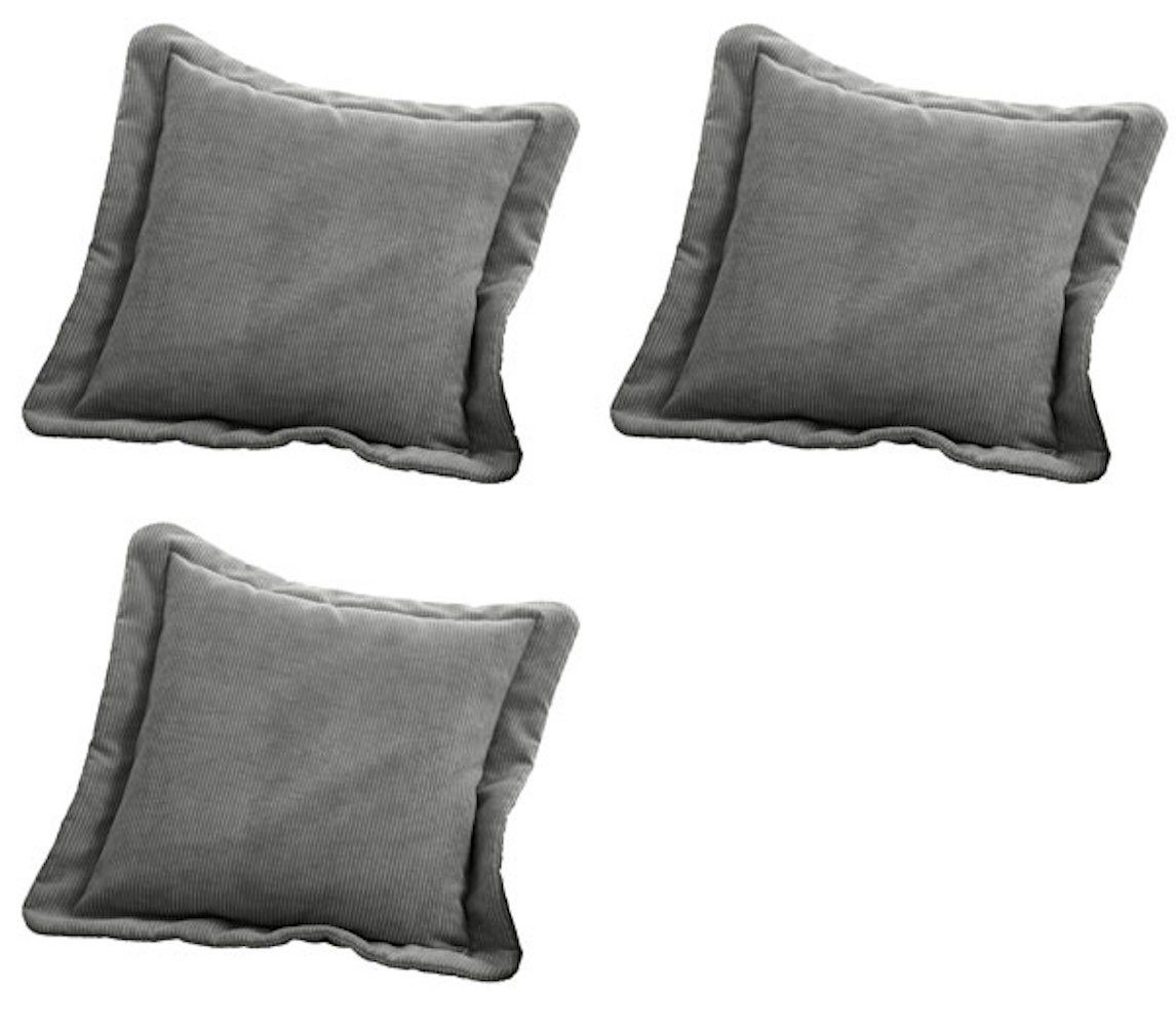 Feldmann-Wohnen Schönheitskissen Bogota, 70x70x12cm grau 3er Set