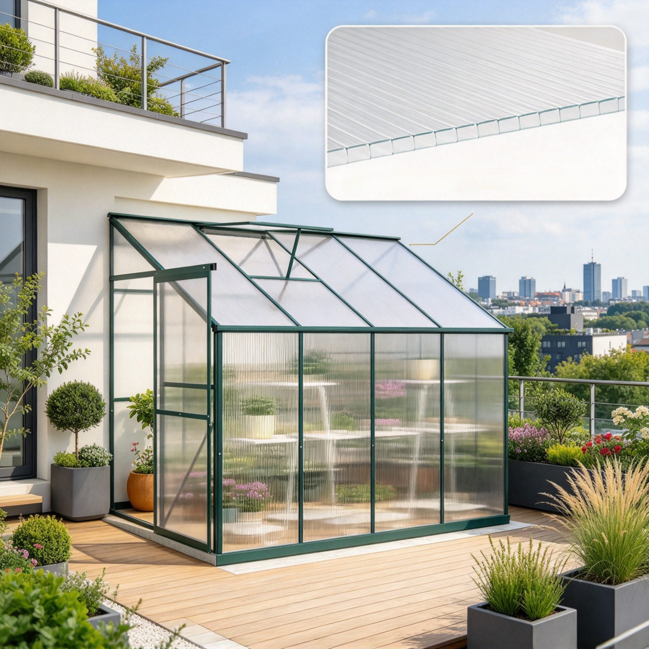 Fine Life Pro Tarp-Zelt 14 Polycarbonatplatten, 4 mm, UV-beständig, individuell anpassbar, Einzelmaße