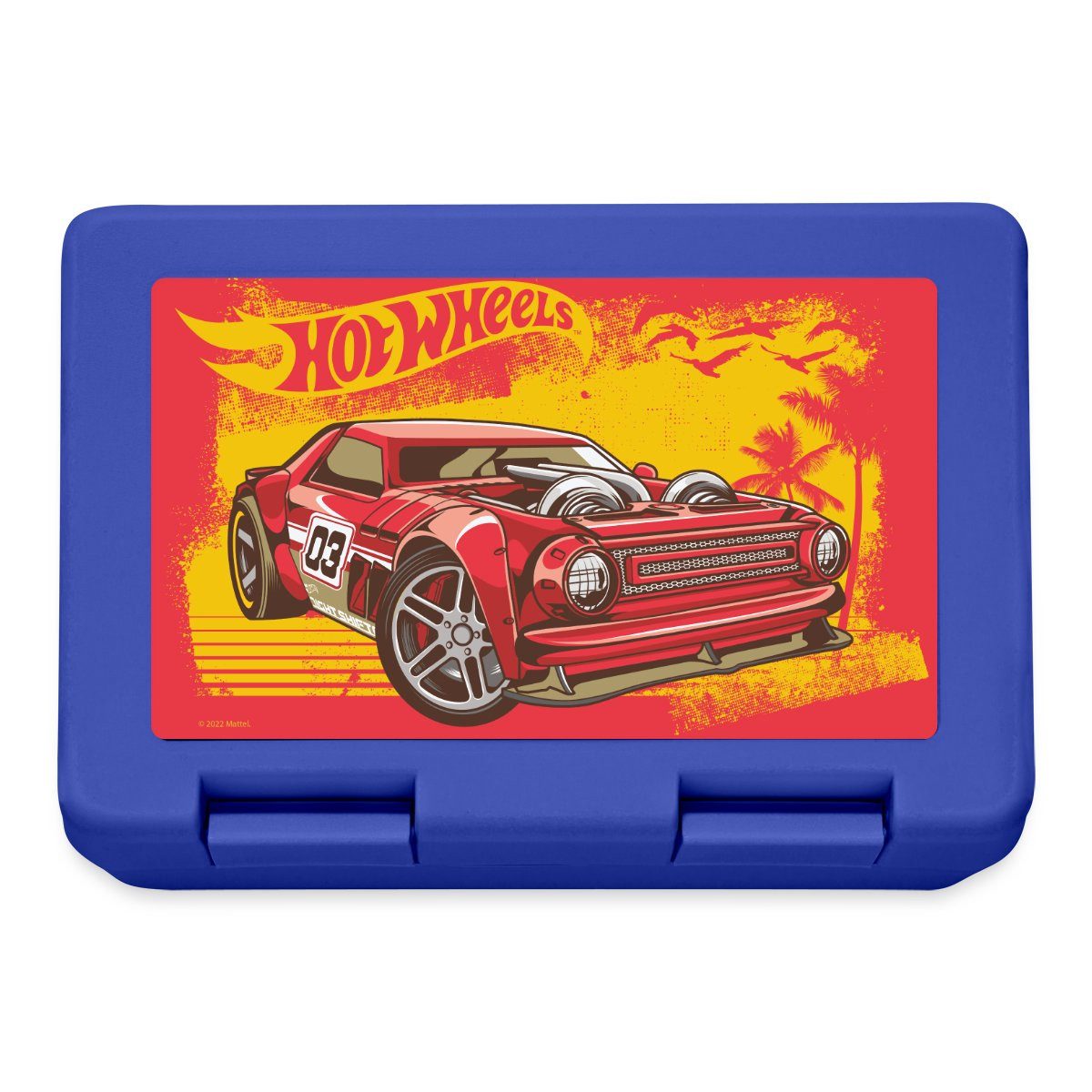 Spreadshirt Lunchbox Hot Wheels Cooles Auto Am Strand Brotdose Lunchbox, Plastik, Aluminium