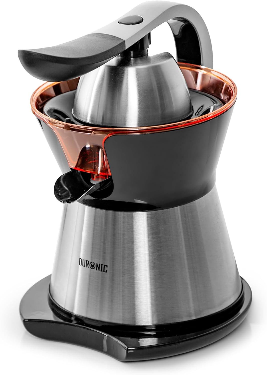 Duronic Entsafter, JE304 Elektrische Zitruspresse, Entsafter mit 400ml Volumen, 2 Kegel