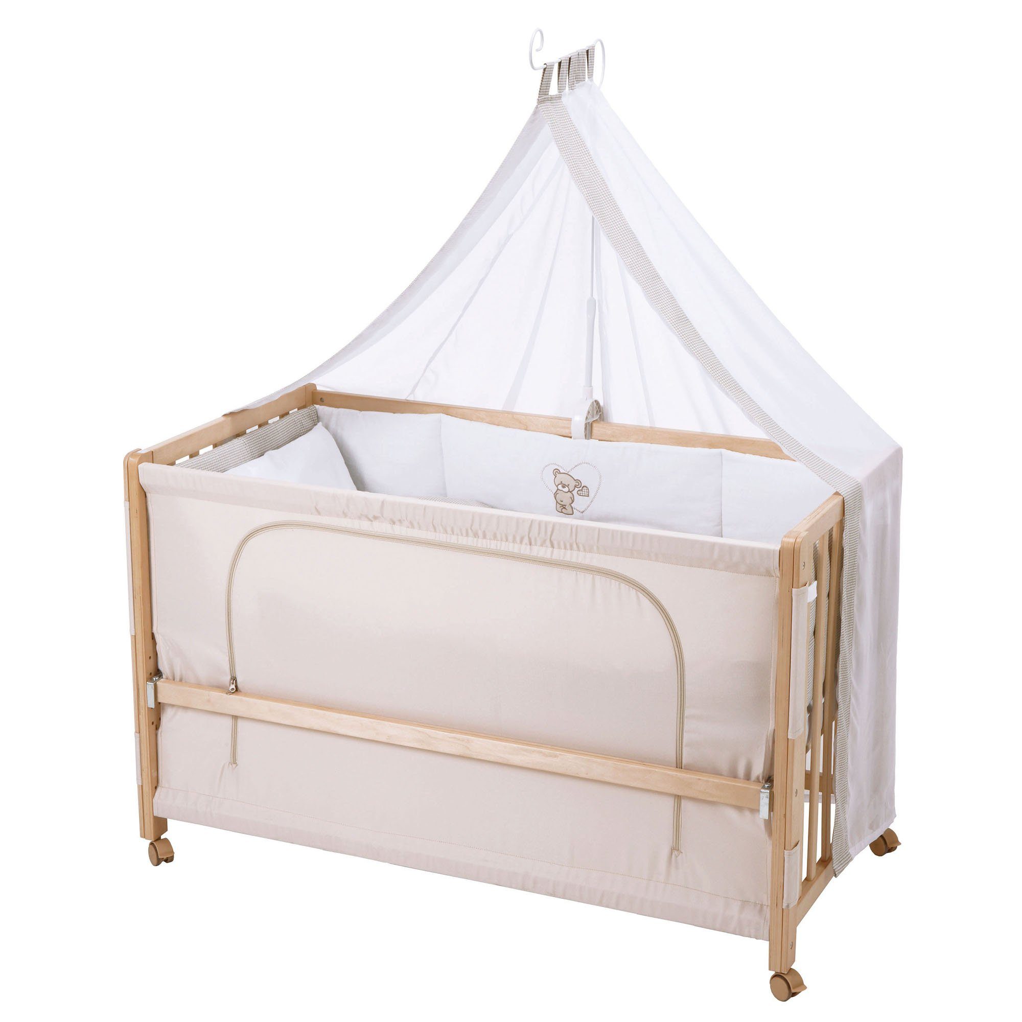 roba® Beistellbett Room Bed, 60 x 120 cm, Beistellbett zum Elternbett mit  kompletter Ausstattung