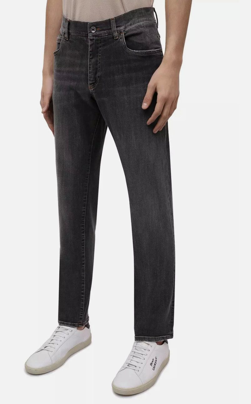 DOLCE & GABBANA 5-Pocket-Jeans Jeans Denim Comfort Pants mit Metall-Logo-Plakette Metall-Logo auf Rücktasche, dezente Used-Optik
