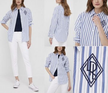 Ralph Lauren Blusentop LAUREN RALPH LAUREN Striped Blouse Logo Bluse Hemd Blusentop Loose Fit