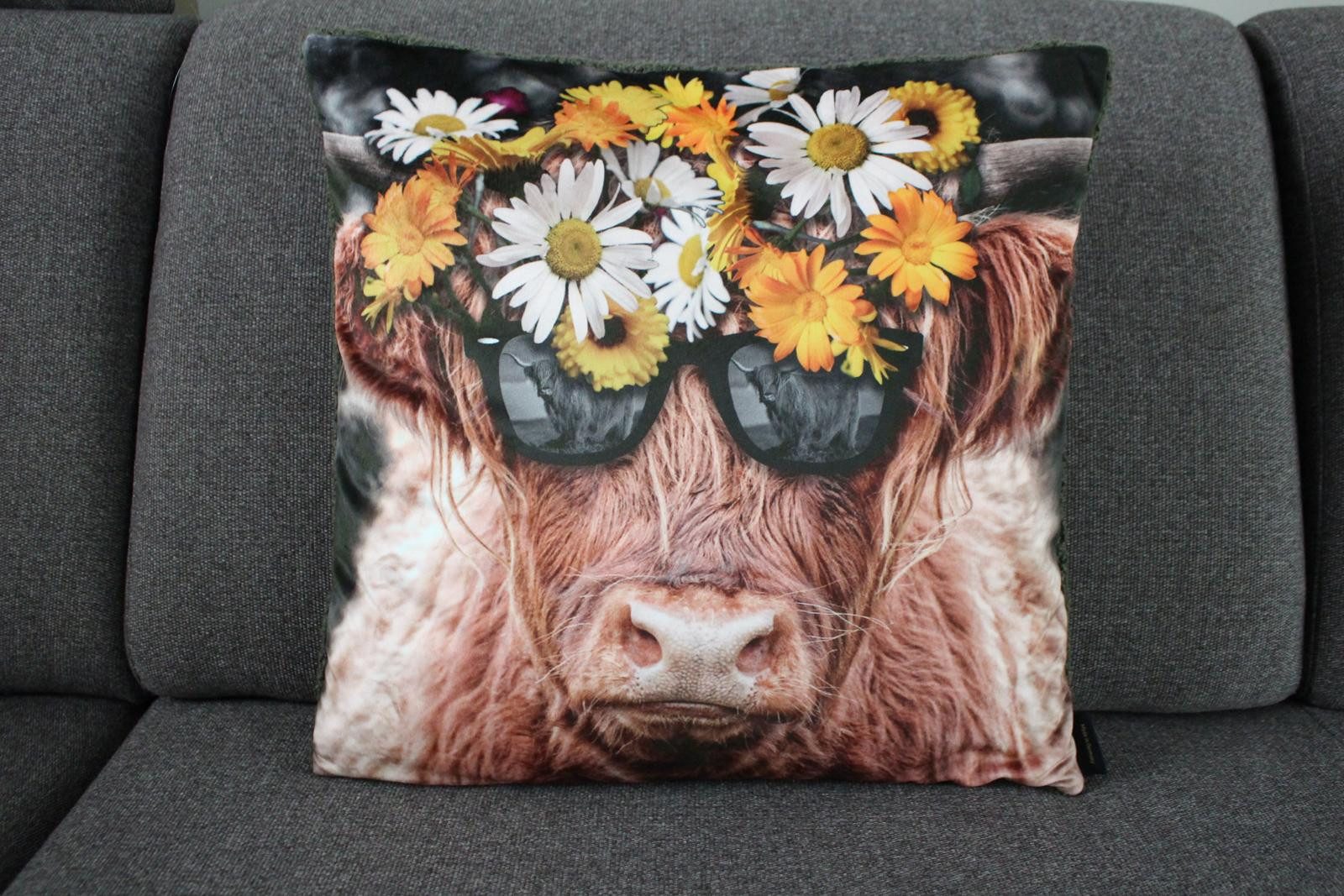 Yve! Decoration Kissenhülle El Toro Hochlandrinder Zierkissenhülle, (1 Stück), ca. 45x45 cm mehrfarbig Tiermotiv tierisch